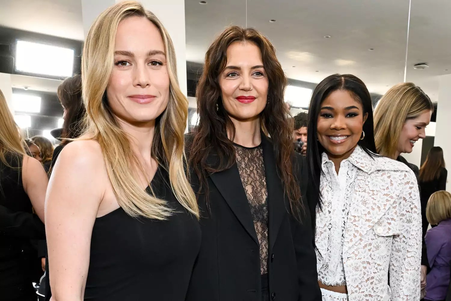 Brie Larson, Katie Holmes and Gabrielle Union at Michael Kors RTW Fall 2024 as part of New York Ready to Wear Fashion Week held on February