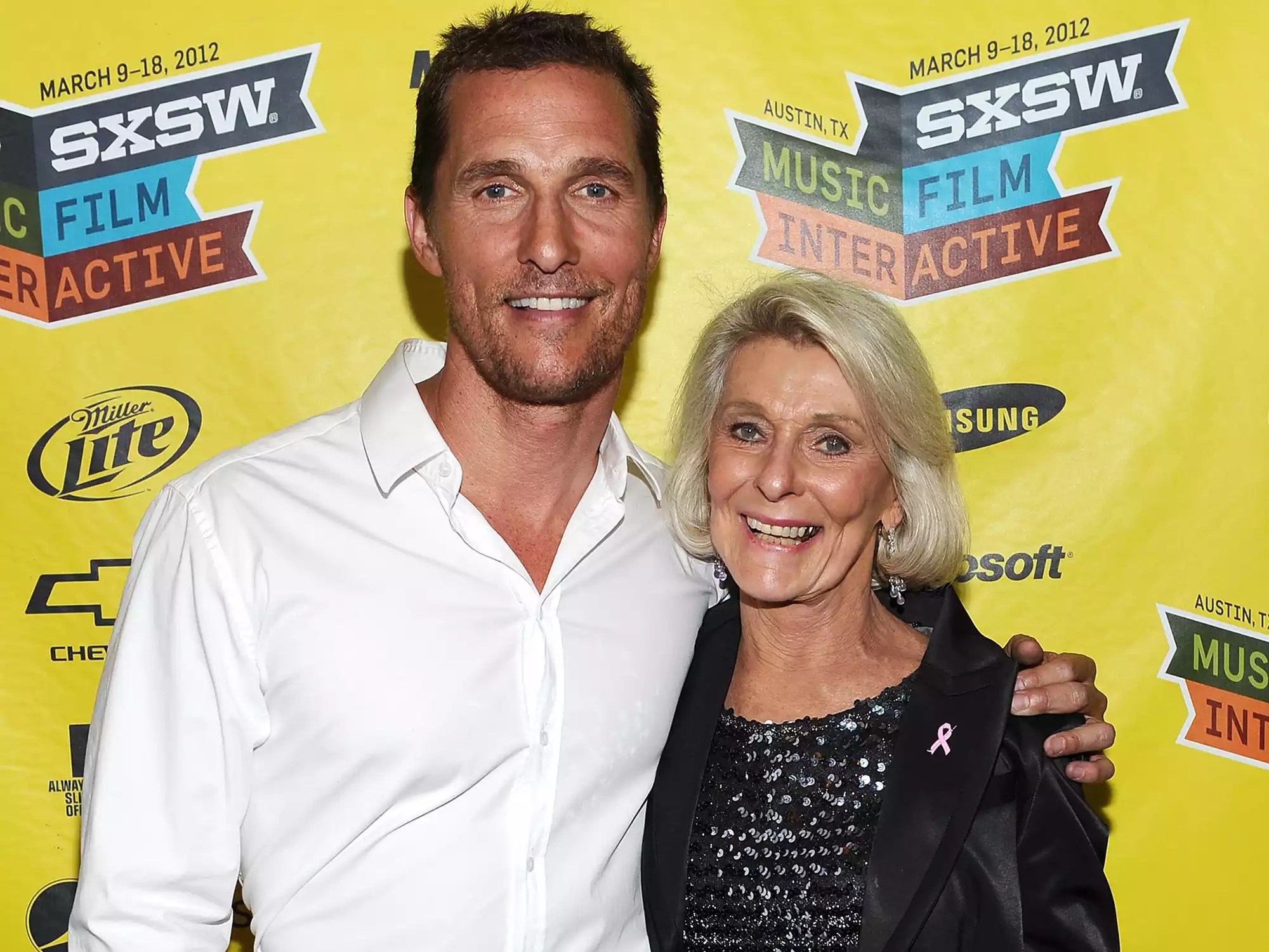 Matthew McConaughey (L) and mother Kay McConaughey attend the world premiere of &ldquo;Bernie&rdquo; during the 2012 SXSW Music, Film + Interactive Festival