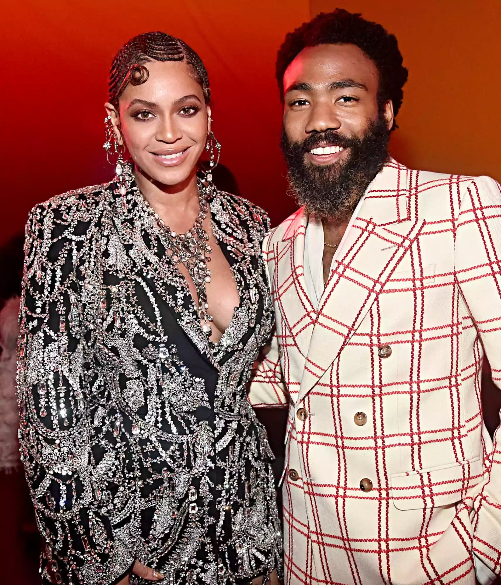 Beyonce Knowles-Carter (L) and Donald Glover
