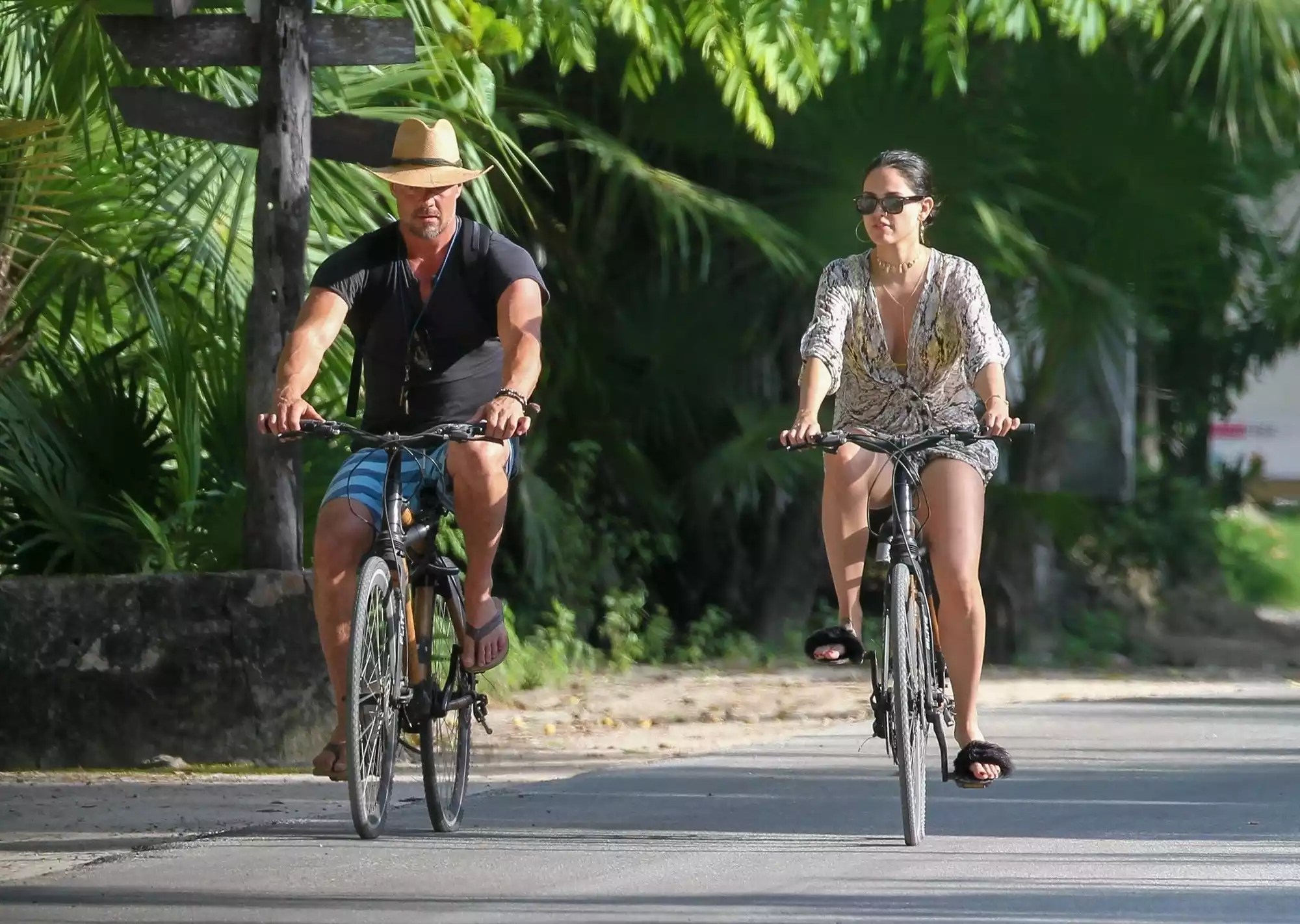 <em>EXCLUSIVE</em> Eiza Gonzalez and Josh Duhamel go for a ride while vacationing together in Mexico