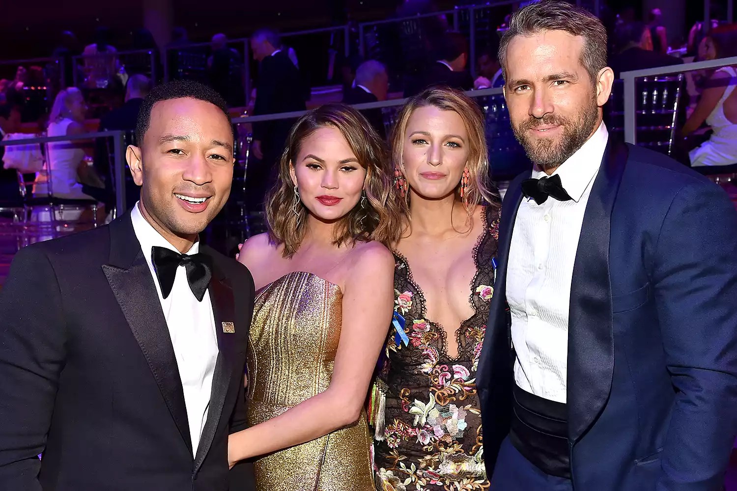 John Legend, Chrissy Teigen, Blake Lively and Ryan Reynolds attend the 2017 TIME 100 Gala at Jazz at Lincoln Center on April 25, 2017 in New York City.