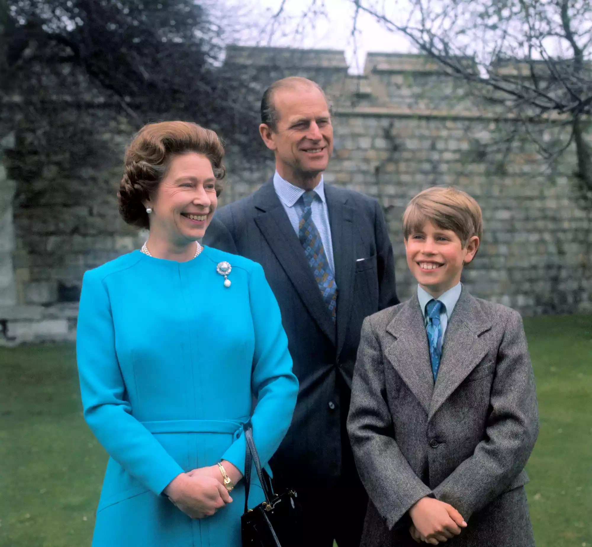 Queen Elizabeth, posing with her husband, the Duke of Edinburgh, and their son, Prince Edward.