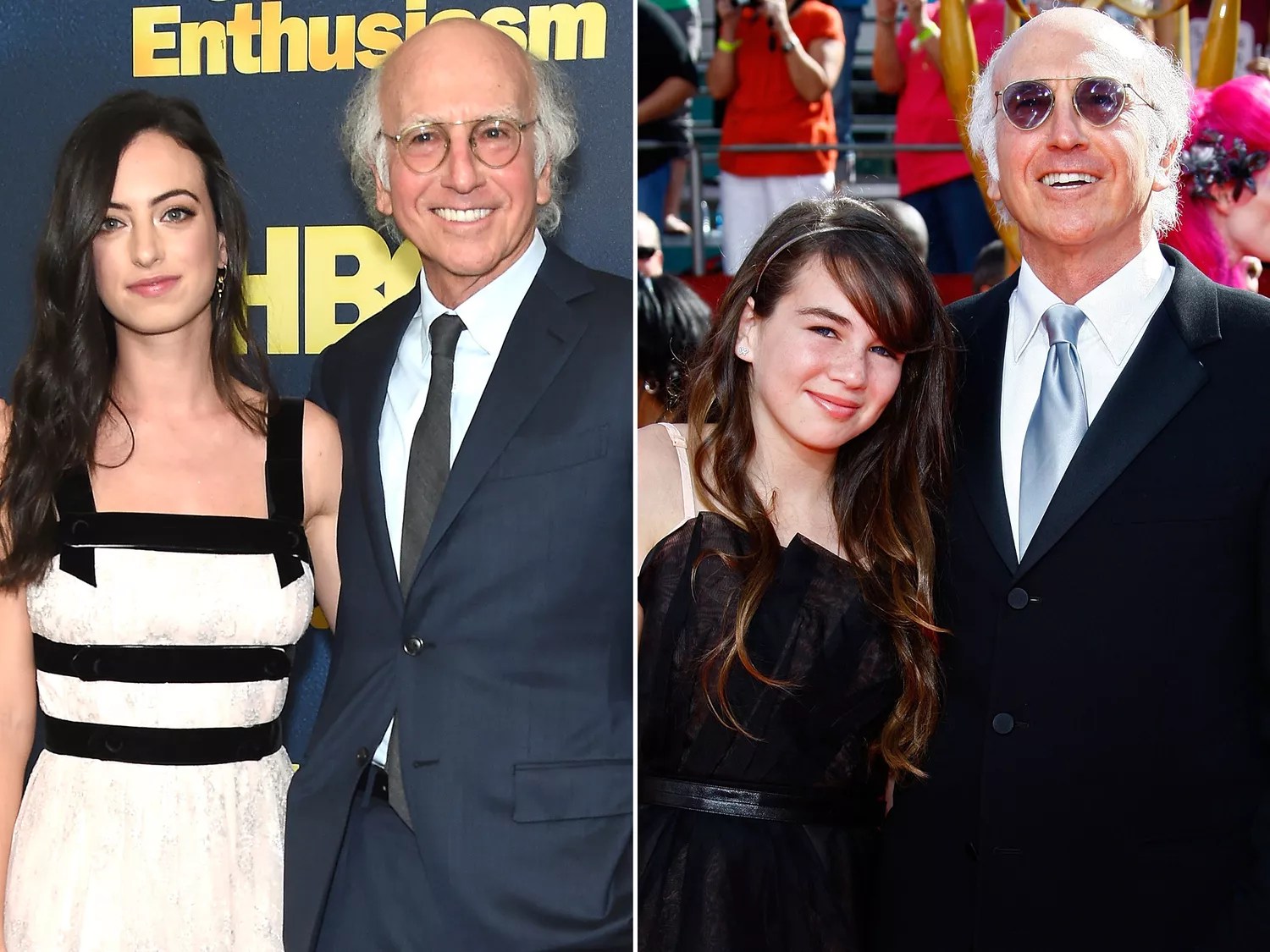 Cazzie David and Larry David attend &ldquo;Curb Your Enthusiasm&rdquo; season 9 premiere at SVA Theater on September 27, 2017 in New York City. ; Larry David and Romy David arrive at the 60th Primetime Emmy Awards on September 21, 2008 in Los Angeles, California.