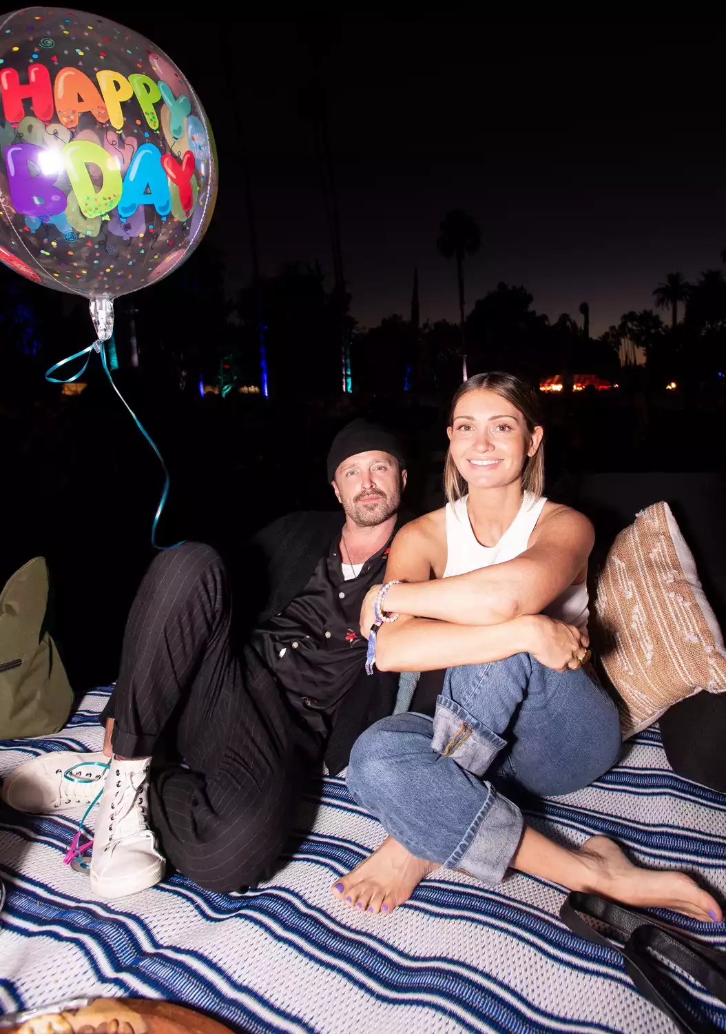 Aaron Paul and his wife Lauren to celebrate