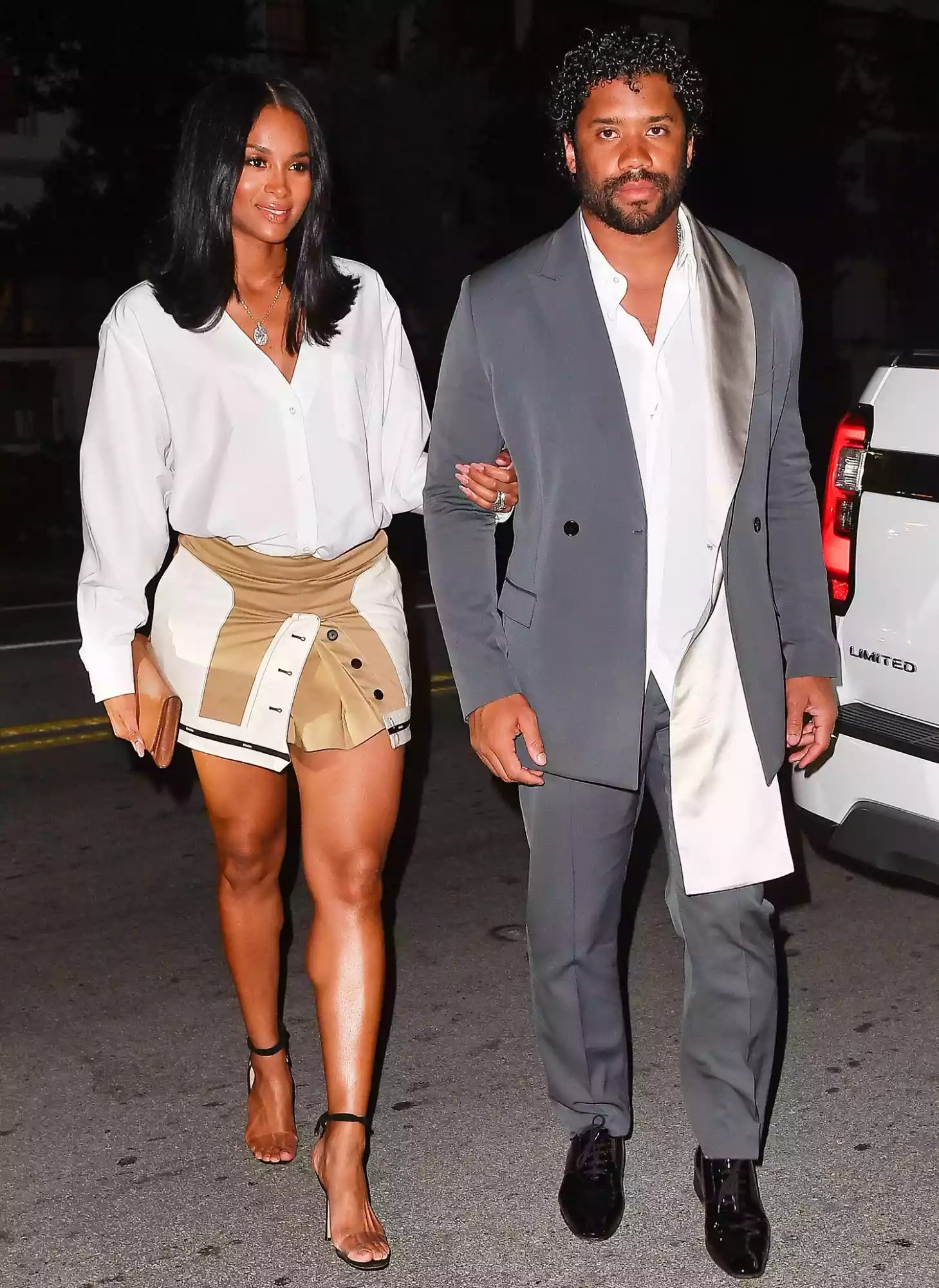 Russell Wilson and wife Ciara eat at Casa Tua in Miami Beach,Florida