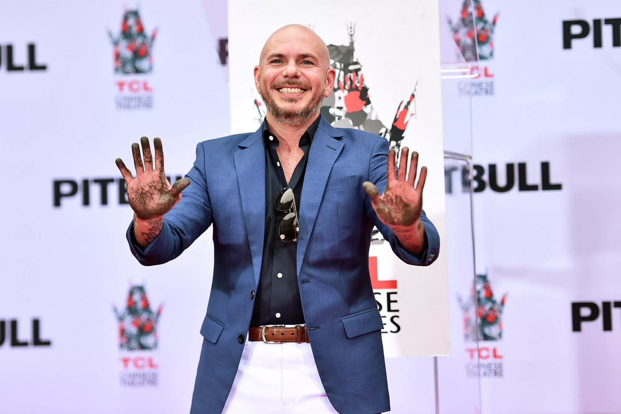 Pitbull Hand And Footprint Ceremony