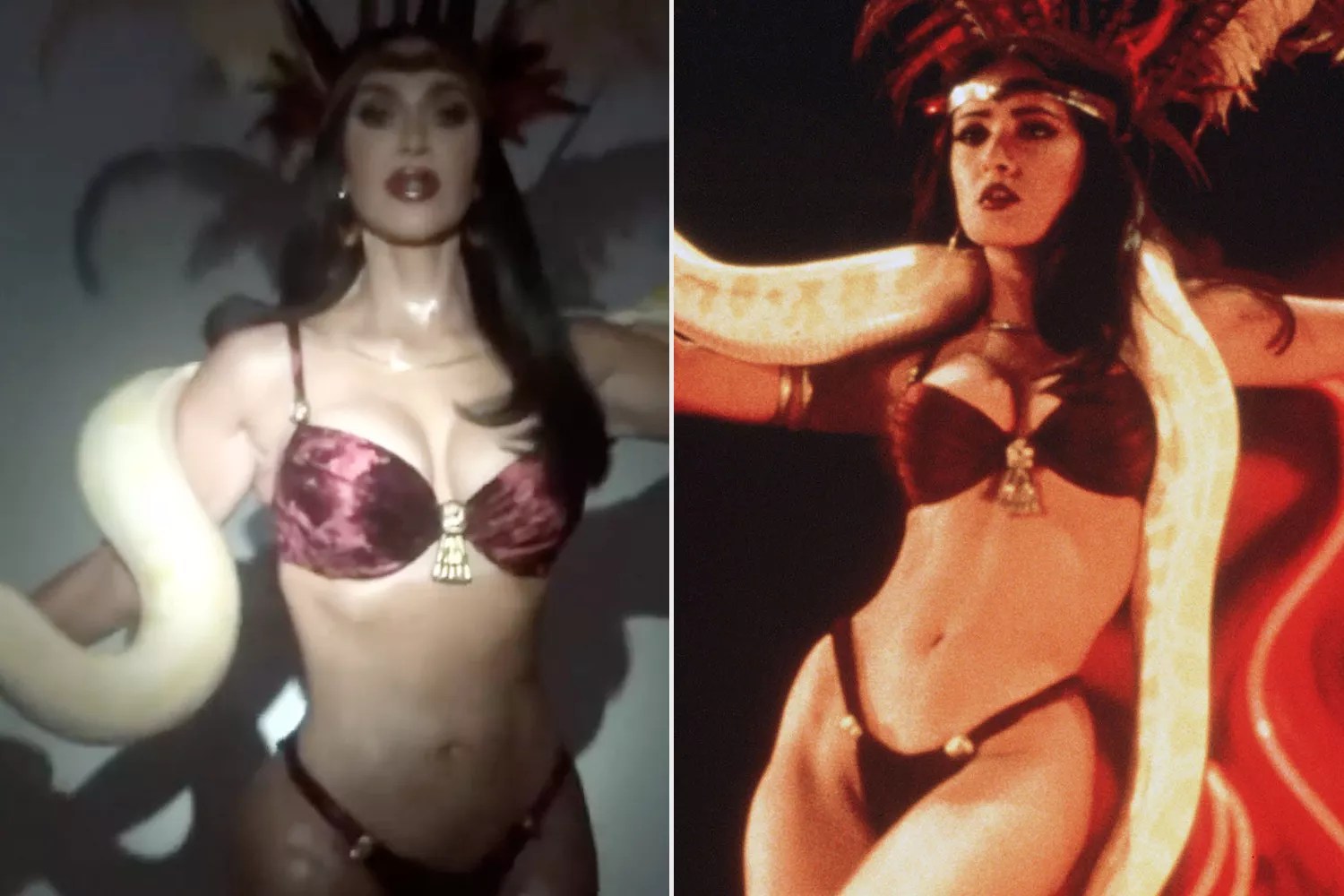 Kim Kardashian Wrangles Giant Snake as She Channels Salma Hayek in From Dusk Till Dawn for Halloween