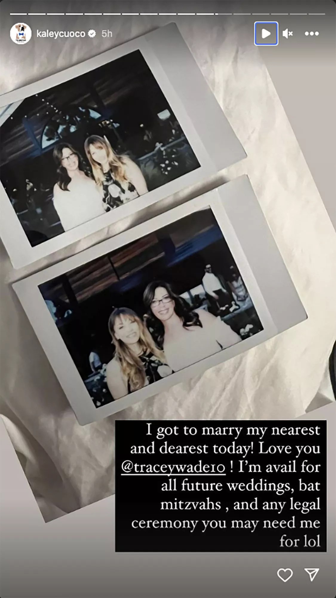 Kaley Cuoco Turns Reverend At Friends' Wedding: &lsquo;I Got To Marry My Nearest and Dearest Today&rsquo;.