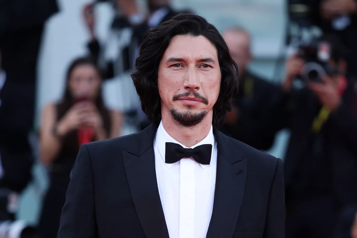 Adam Driver attends a red carpet for the movie &ldquo;Ferrari&rdquo; at the 80th Venice International Film Festival