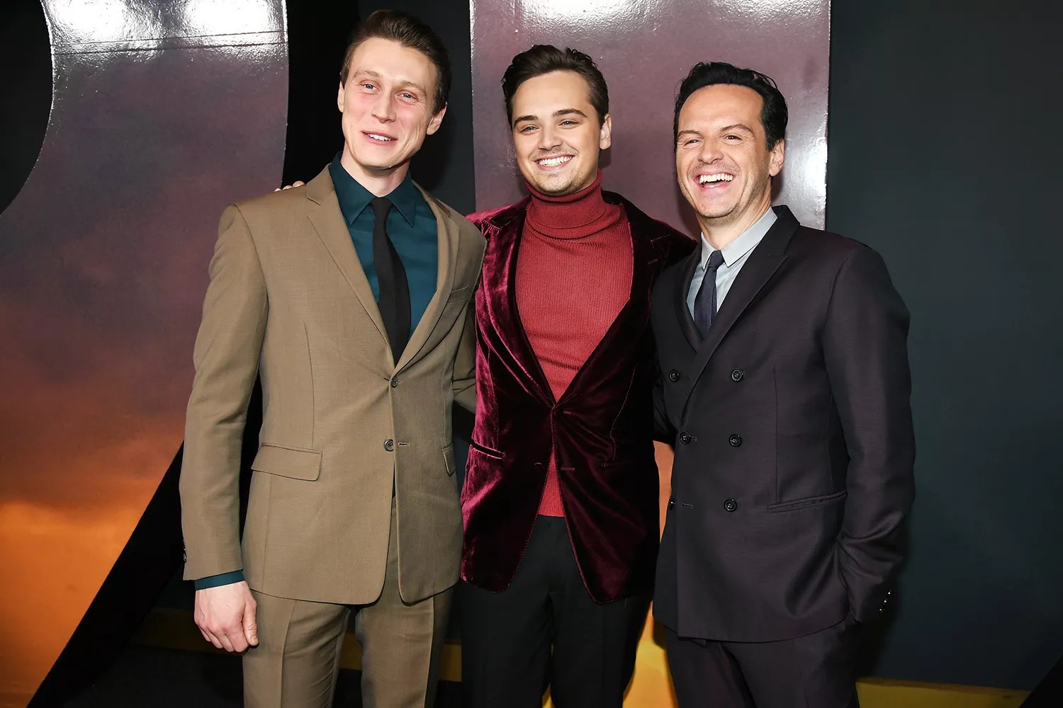 George MacKay, Dean-Charles Chapman and Actor Andrew Scott attend the premiere of Universal Pictures' &ldquo;1917&rdquo; at TCL Chinese Theatre on December 18, 2019 in Hollywood, California
