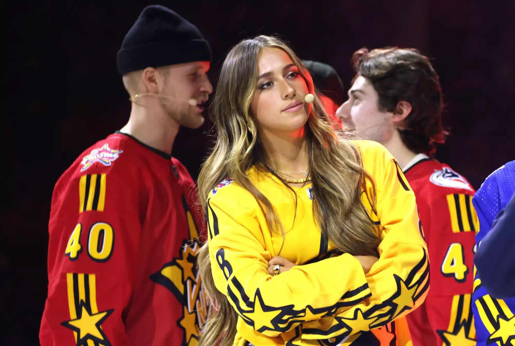Singer, songwriter and dancer Tate McRae performs prior to the game between Team Matthews and Team McDavid