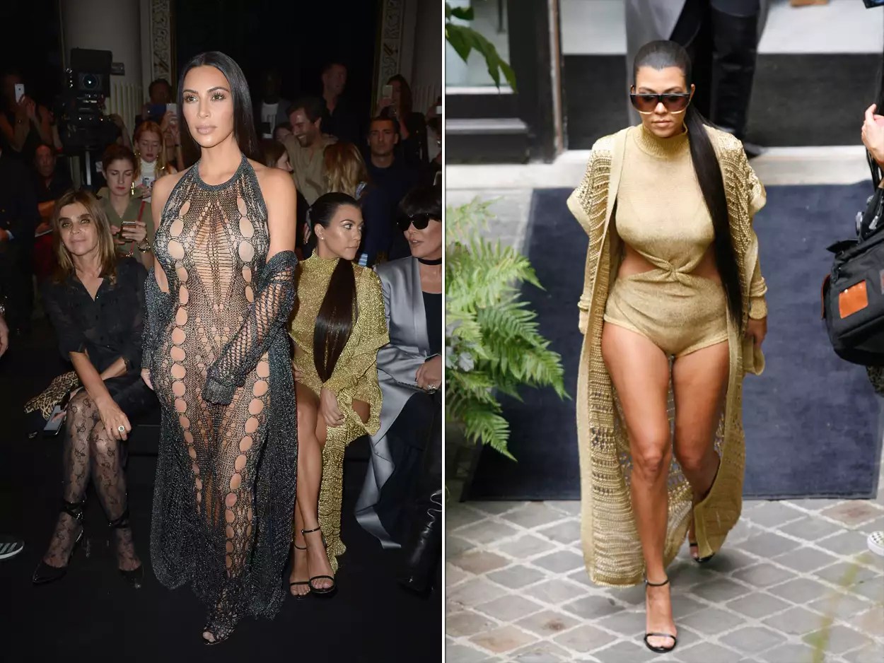 PARIS, FRANCE - SEPTEMBER 29: Kim Kardashian attends the Balmain show as part of the Paris Fashion Week Womenswear Spring/Summer 2017 on September 29, 2016 in Paris, France. Kris Jenner, Corey Camble, Kim Kardashian, Kanye West and Kourtney Kardashian leaving their hotel before the Balmain fashion show in Paris