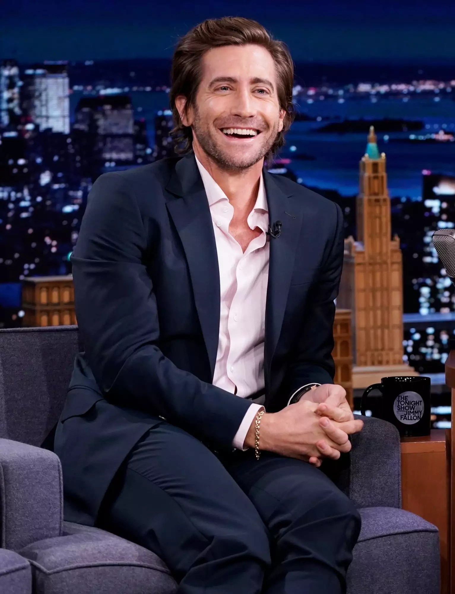 THE TONIGHT SHOW STARRING JIMMY FALLON &ndash; Episode 1524 &ndash; Pictured: Actor Jake Gyllenhaal during an interview on Tuesday, September 28, 2021