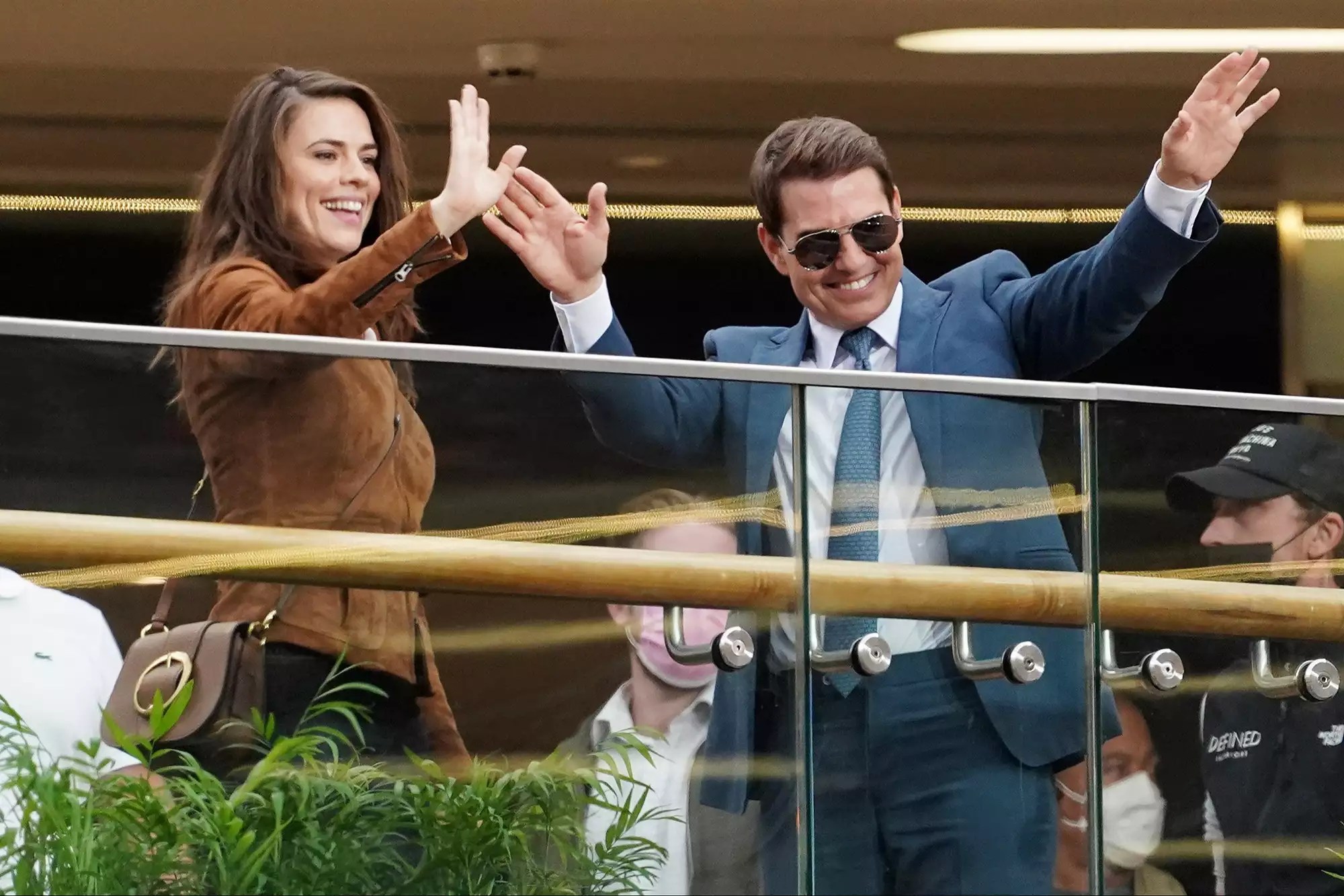 Tom Cruise and Hayley Atwell film scenes for Mission Impossible 7 in the Grand Central shopping centre in Birmingham today (24/8/21.)
