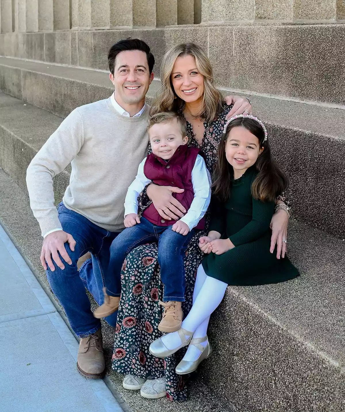 Damon Waldron, Jessica Waldron, Gray Waldron &amp; Reese Waldron Where was the image taken - The Parthenon in Nashville, TN When was the image taken - November 2021