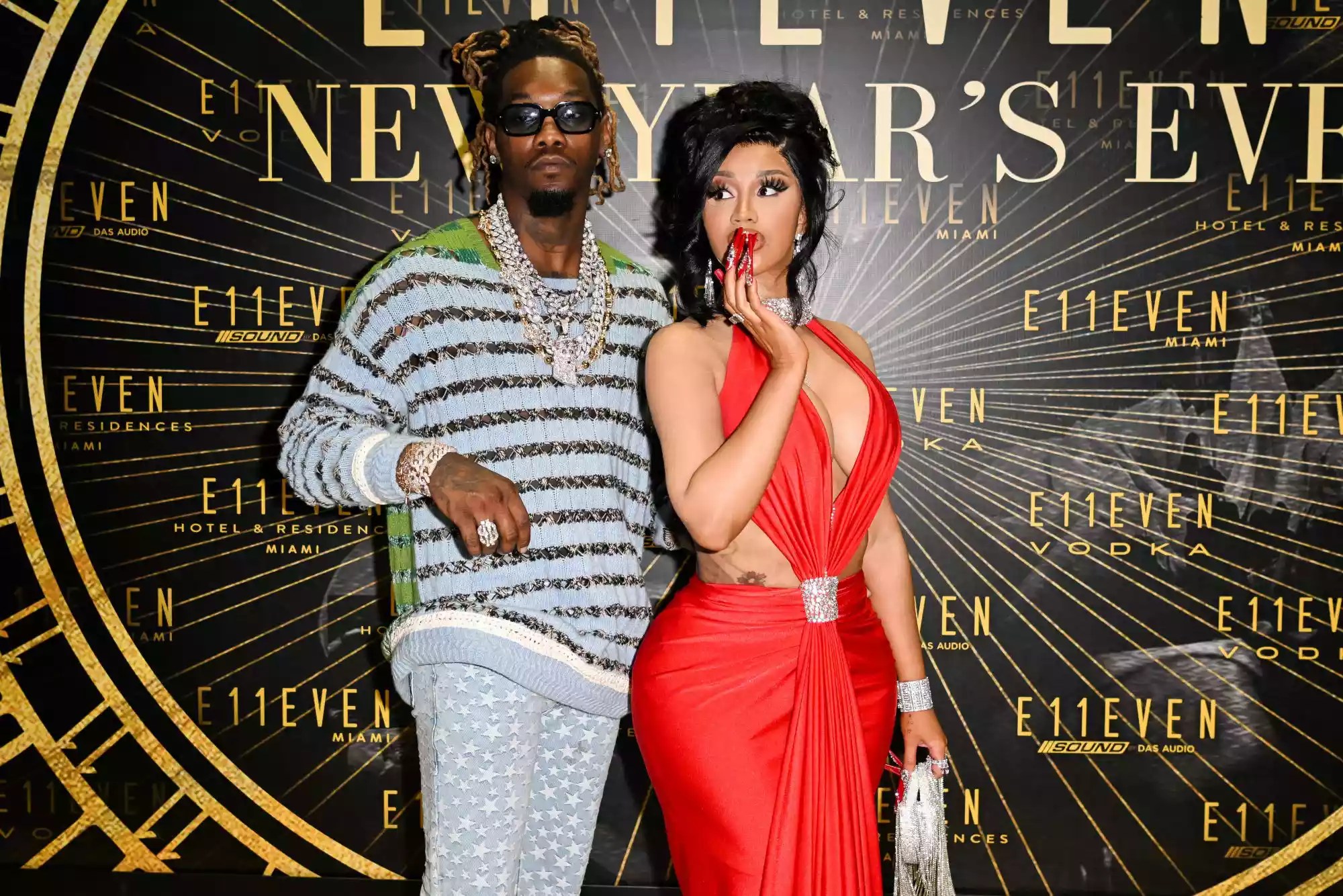 MIAMI, FLORIDA - DECEMBER 31: Cardi B And Offset Celebrate New Year&rsquo;s Eve 2023 at E11EVEN on December 31, 2022 in Miami, Florida. (Photo by Jason Koerner/Getty Images for E11EVEN)