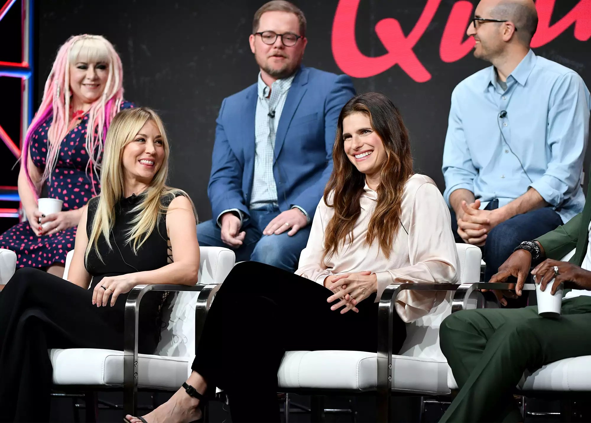 Jennifer Coyle, Kaley Cuoco, Patrick Schumacker, Lake Bell, and Justin Halpern