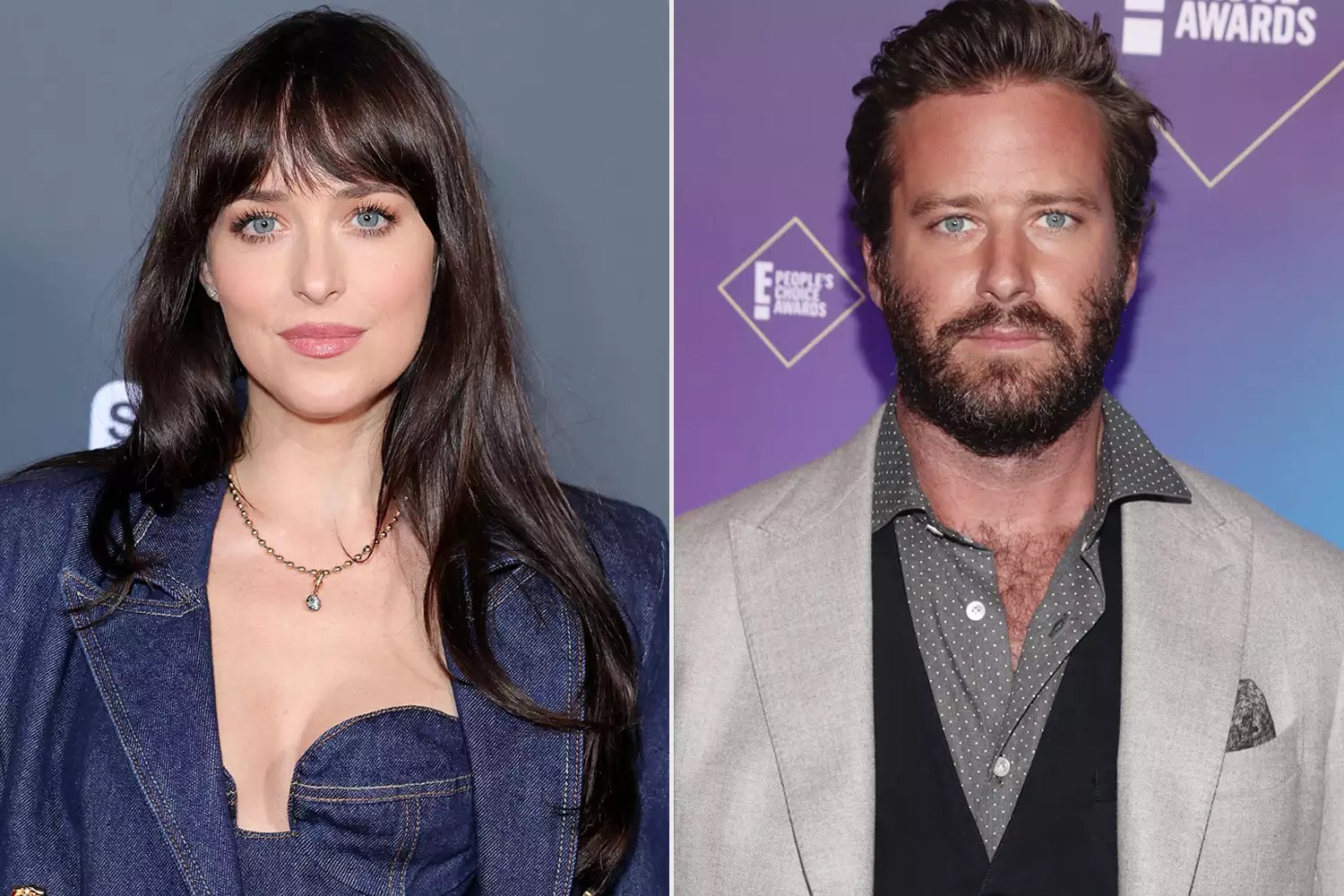 Dakota Johnson attends Sundance Institute&rsquo;s Inaugural Opening Night: A Taste Of Sundance Presented By IMDbPro ; Armie Hammer attends the 2020 E! People&rsquo;s Choice Awards