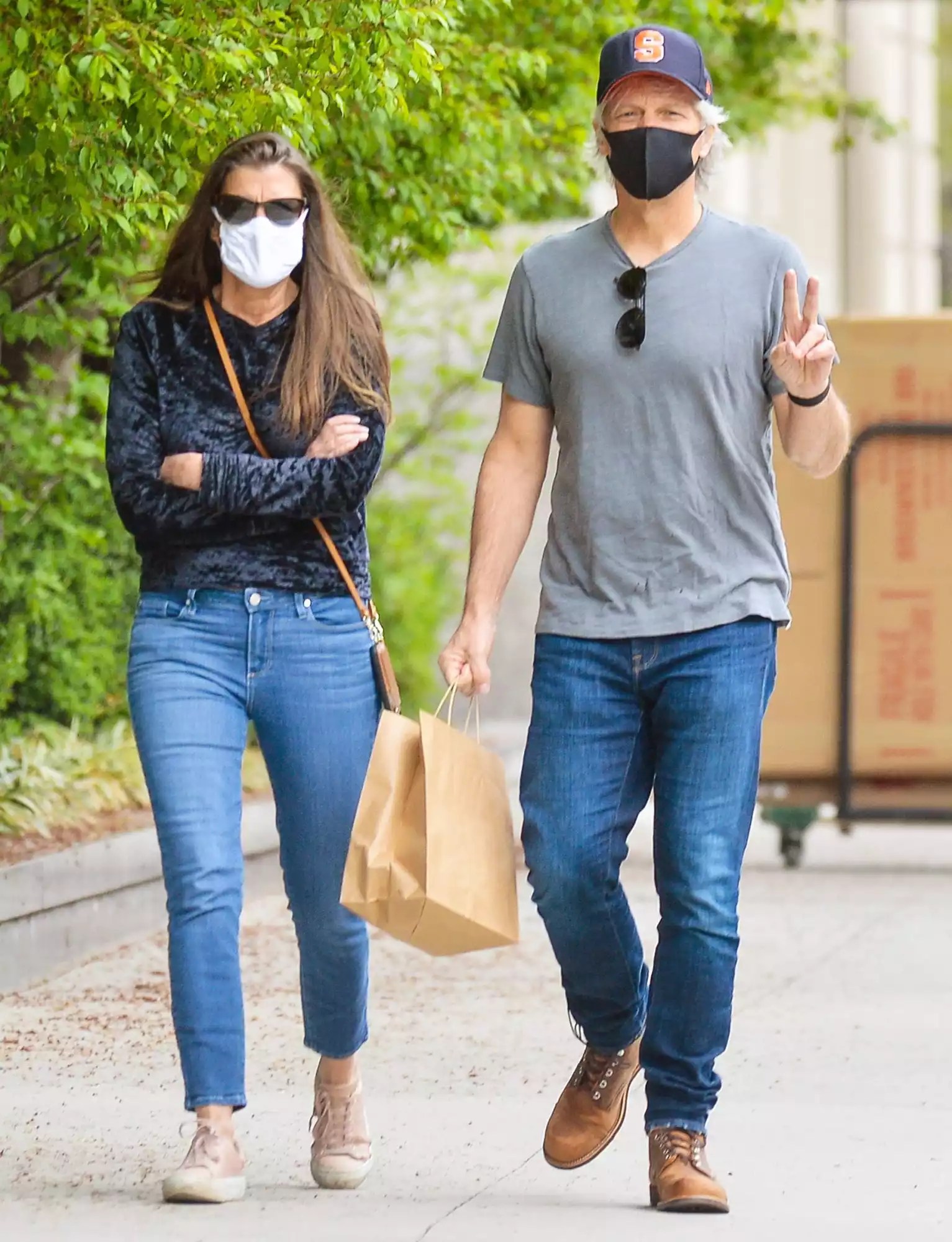 Jon Bon Jovi is Spotted on a Rare Outing With His Wife Dorothea in the West Village in New York City.