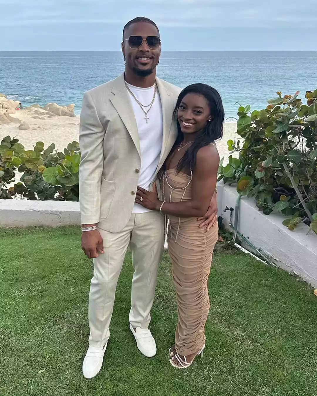Simone Biles and Husband Shine in Summer Pastels: &lsquo;Celebrating Love Never Gets Old&rsquo; it&rsquo;s about this photo