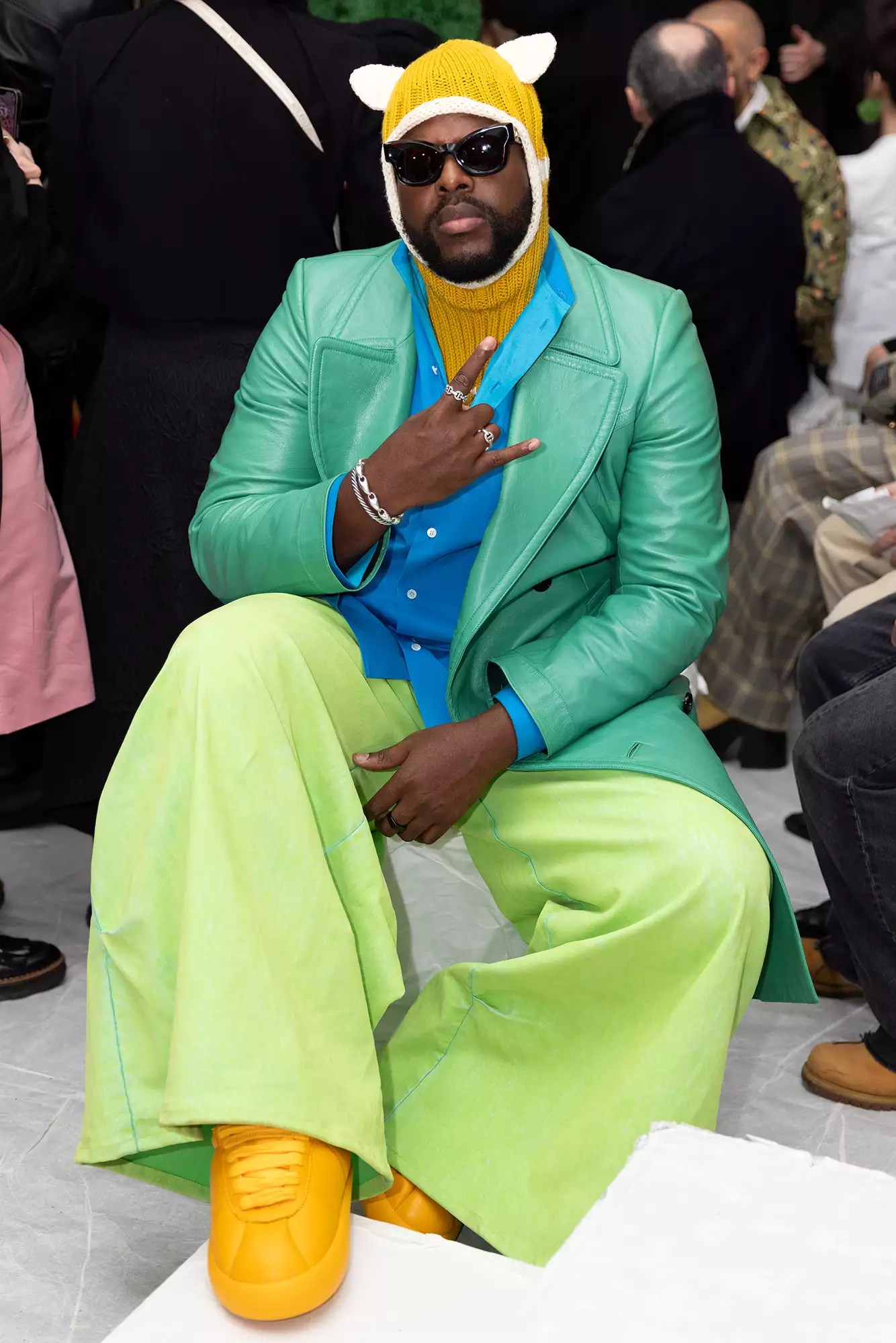 Winston Duke is seen at the Marni fashion show during Milan Fashion Week