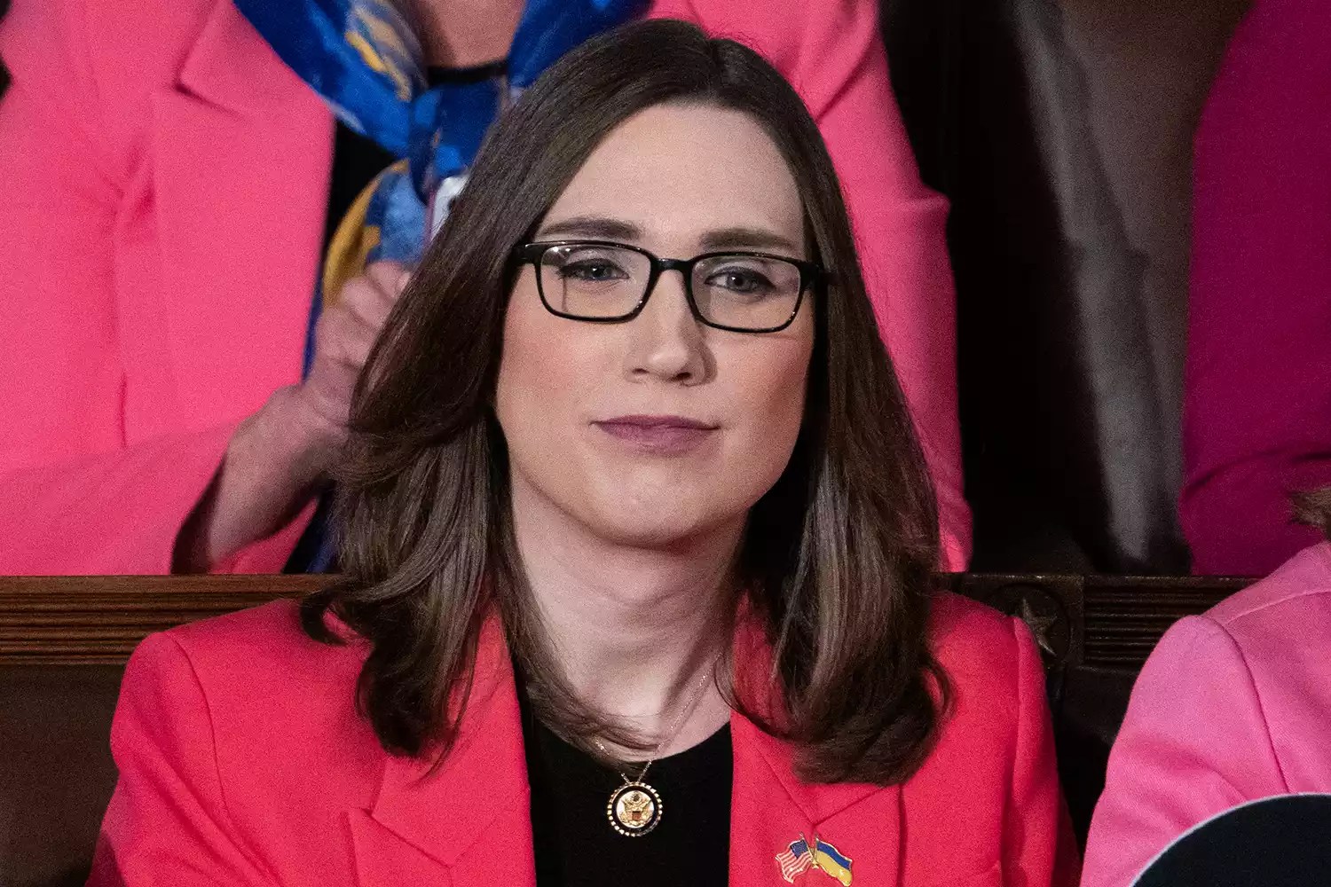 Sarah McBride, D-Del., and Julie Johnson, R-Texas, attend President Donald Trump&rsquo;s address to a joint session of Congress in the House Chamber of the U.S. Capitol on Tuesday, March 4, 2025