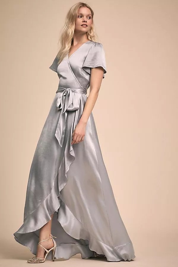 anthropologie silver dress
