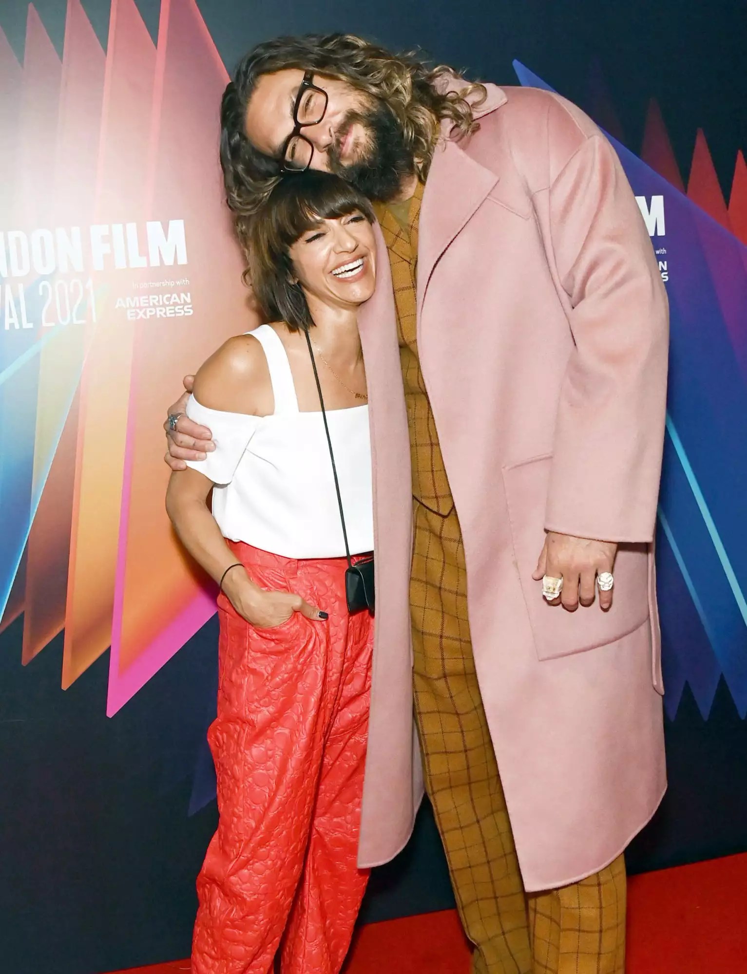 Ana Lily Amirpour and Jason Momoa attend the UK Premiere of &ldquo;Mona Lisa And The Blood Moon&rdquo; at The Curzon Soho on October 10, 2021 in London, England