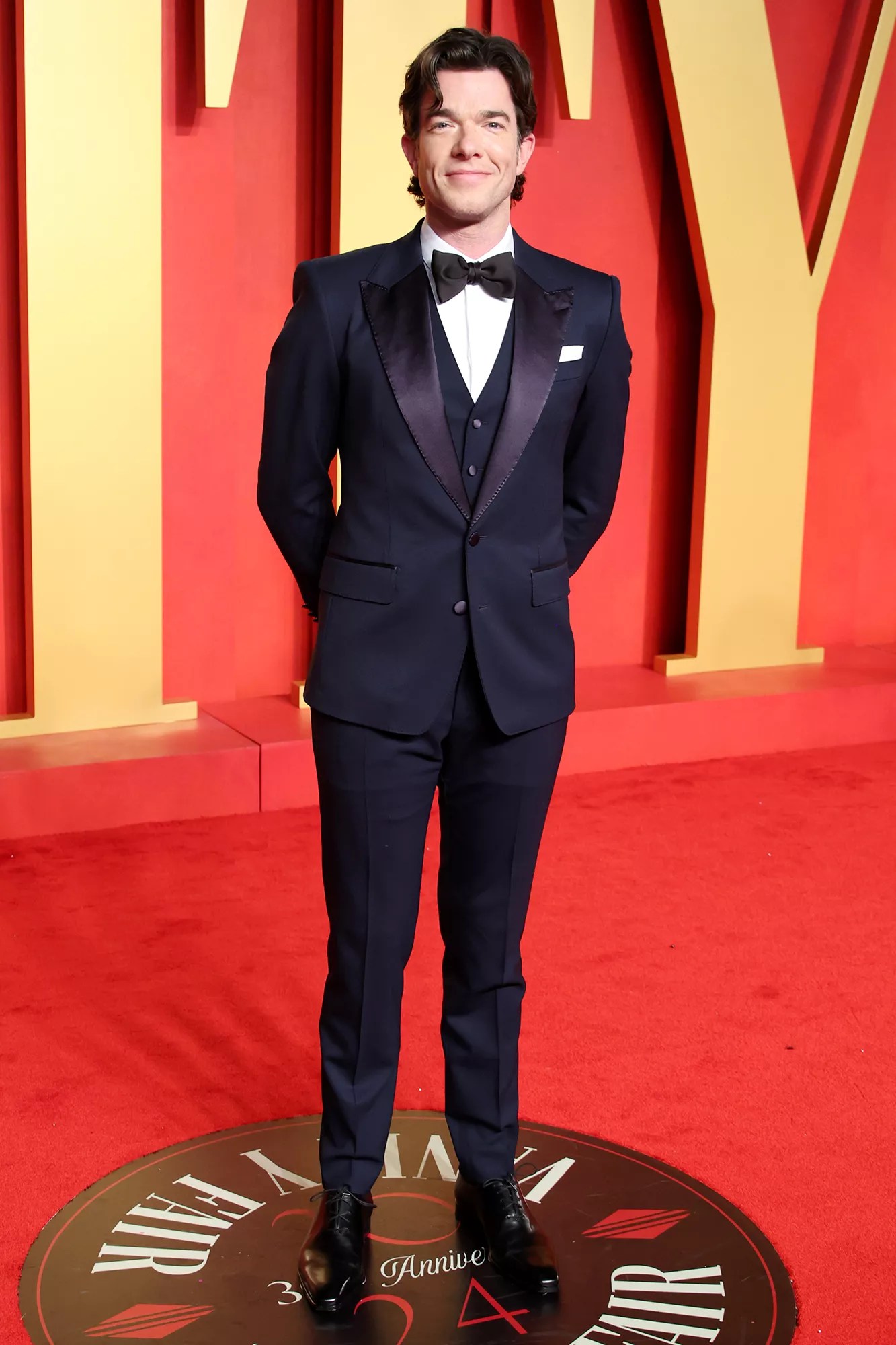John Mulaney attends the 2024 Vanity Fair Oscar Party Hosted By Radhika Jones at Wallis Annenberg Center for the Performing Art
