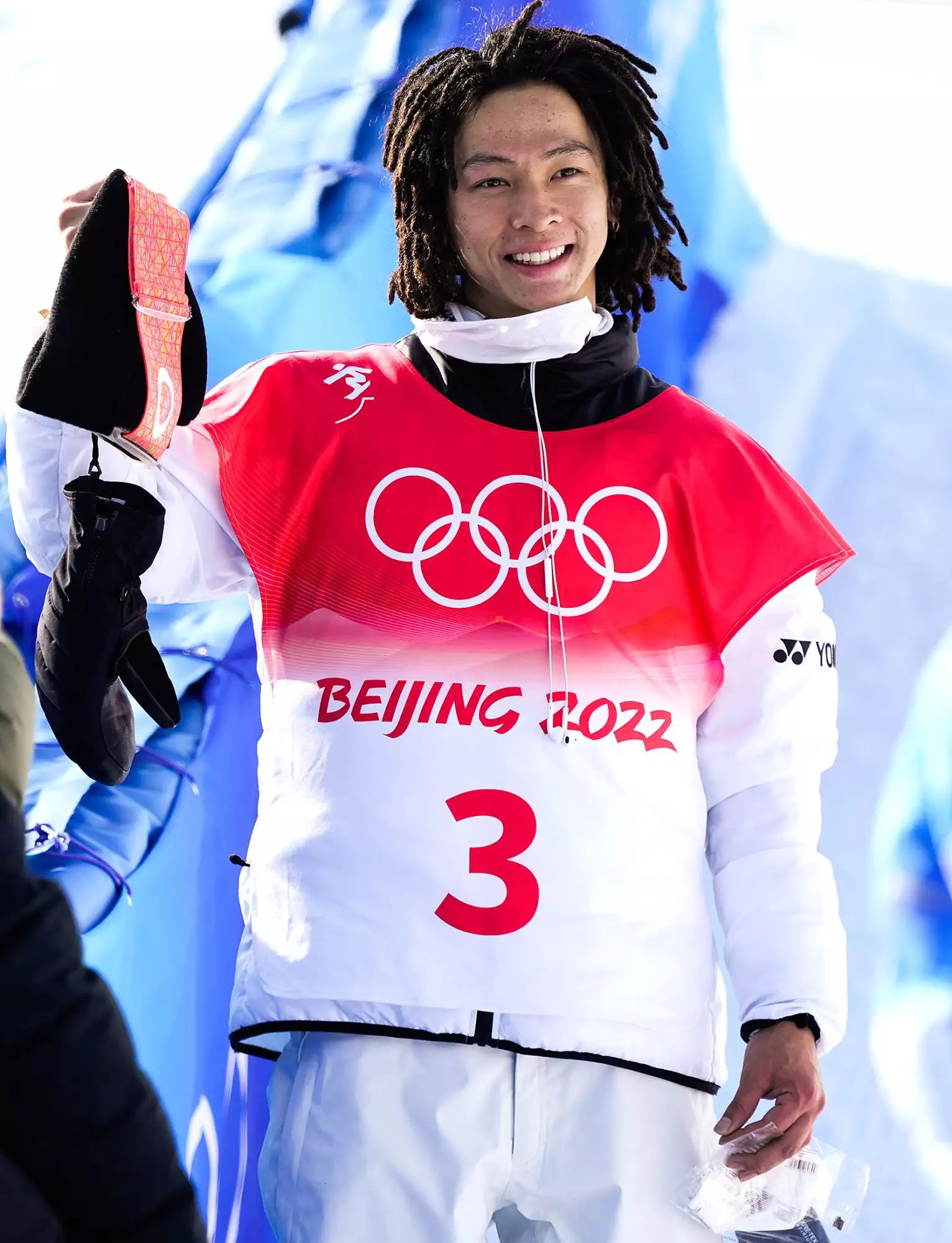 Ayumu Hirano of Team Japan reacts during the Men&rsquo;s Snowboard Halfpipe Final on day 7 of the Beijing 2022 Winter Olympics at Genting Snow Park on February 11, 2022