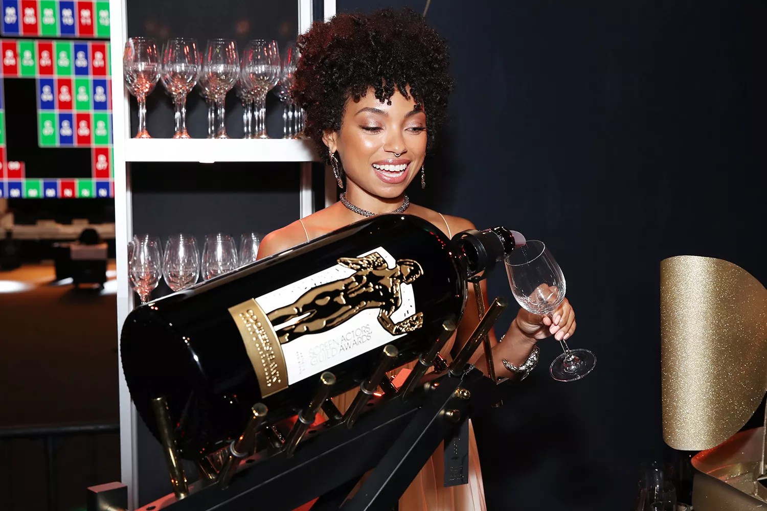 Logan Browning attends Cocktails with the SAG Awards at The Shrine Auditorium on January 16, 2020 in Los Angeles, California