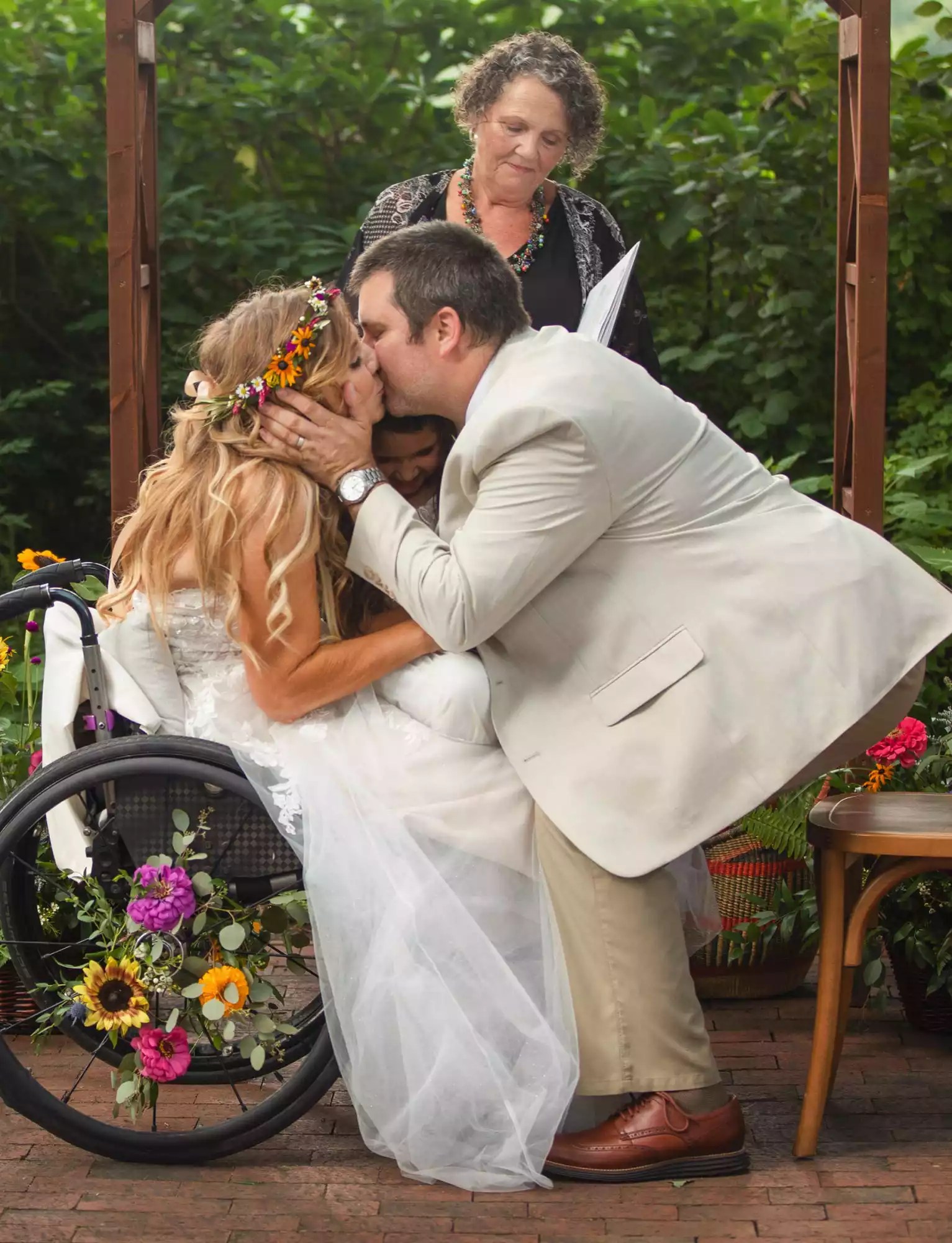 Rachelle Friedman Chapman, her husband Chris Chapman and their daughter during their vow renewal ceremony