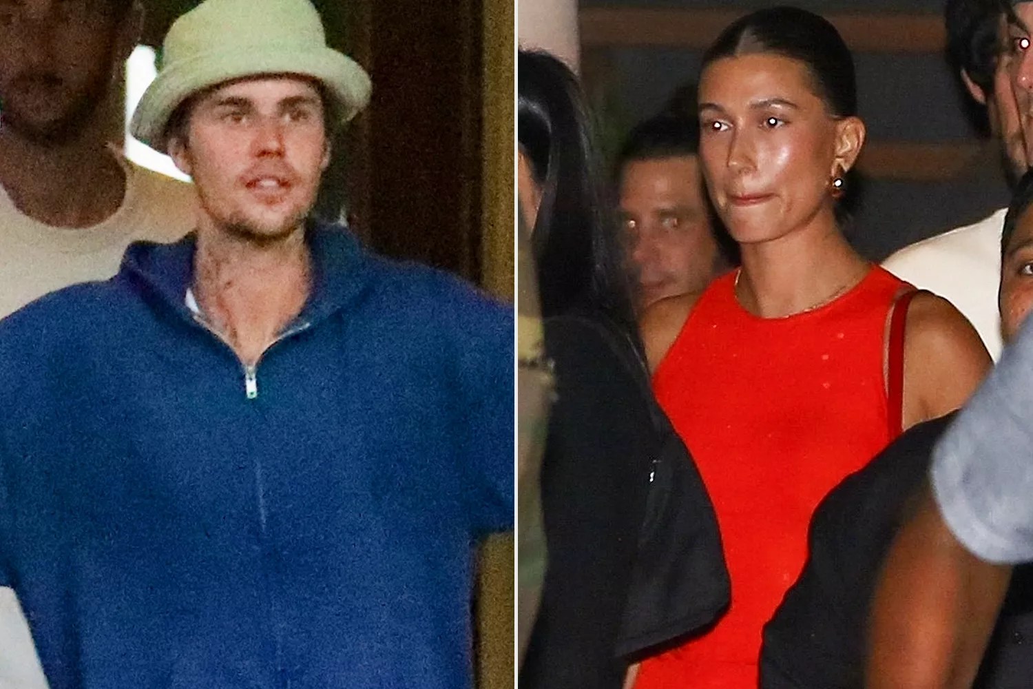 Justin Bieber and Hailey Bieber are seen leaving Soho house