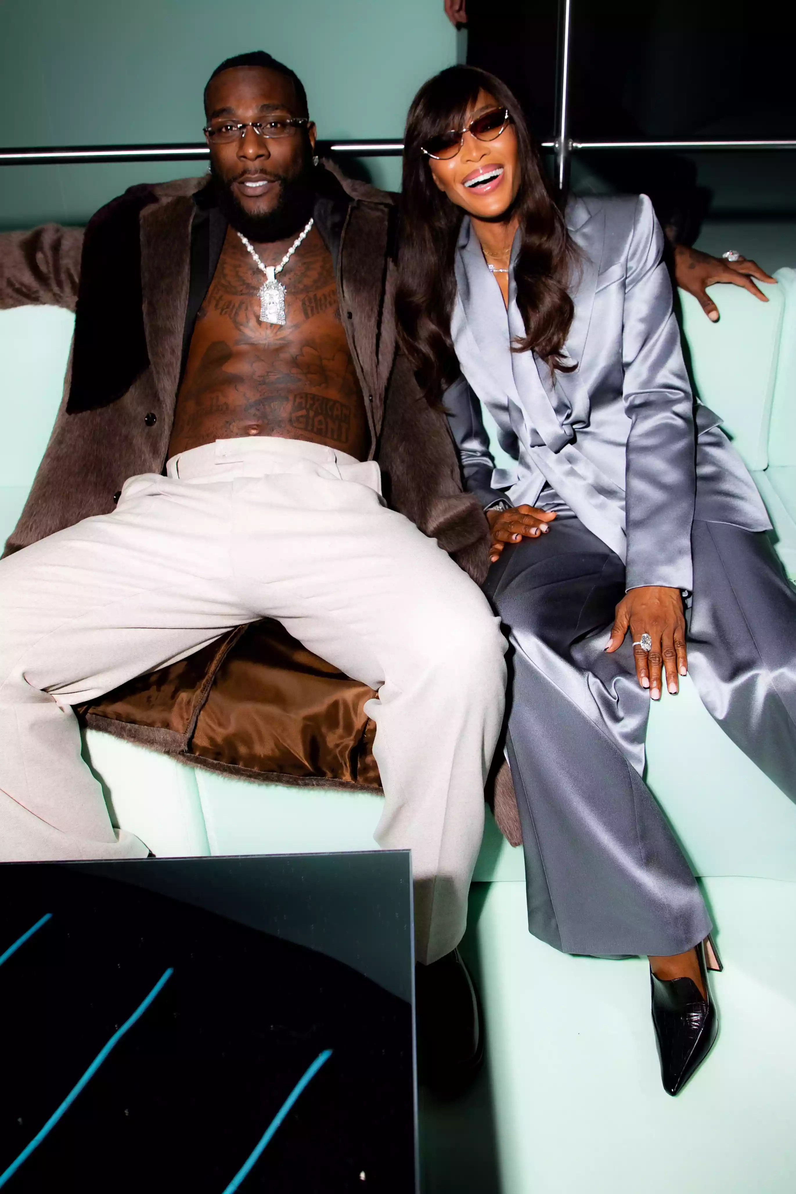 Burna Boy Naomi Campbell boss Milan Fashion week MFW 09 22 23