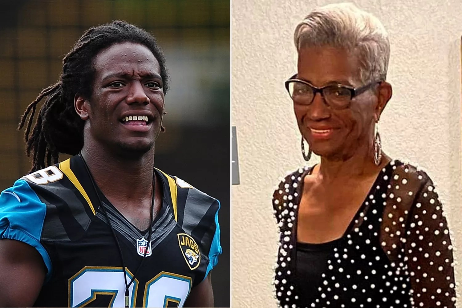 Sergio Brown of the Jacksonville Jaguars helps to coach a team of local school children during the NFL Launch of the Play 60 scheme; Myrtle Brown - Mother of missing ex-NFL player Sergio Brown was fatally assaulted
