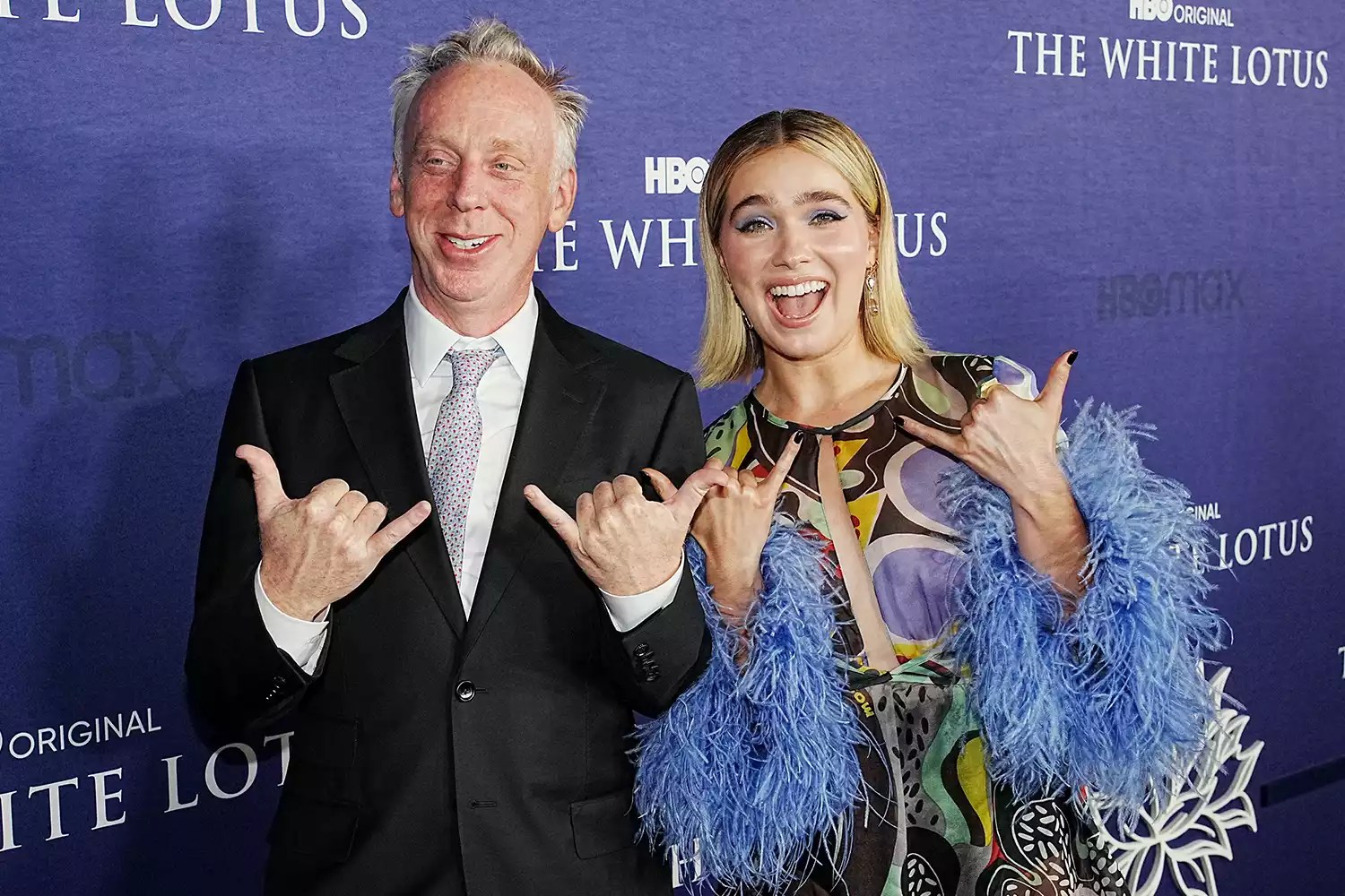 Mike White and Haley Lu Richardson attend the Los Angeles season 2 premiere of HBO original series &ldquo;The White Lotus&rdquo;