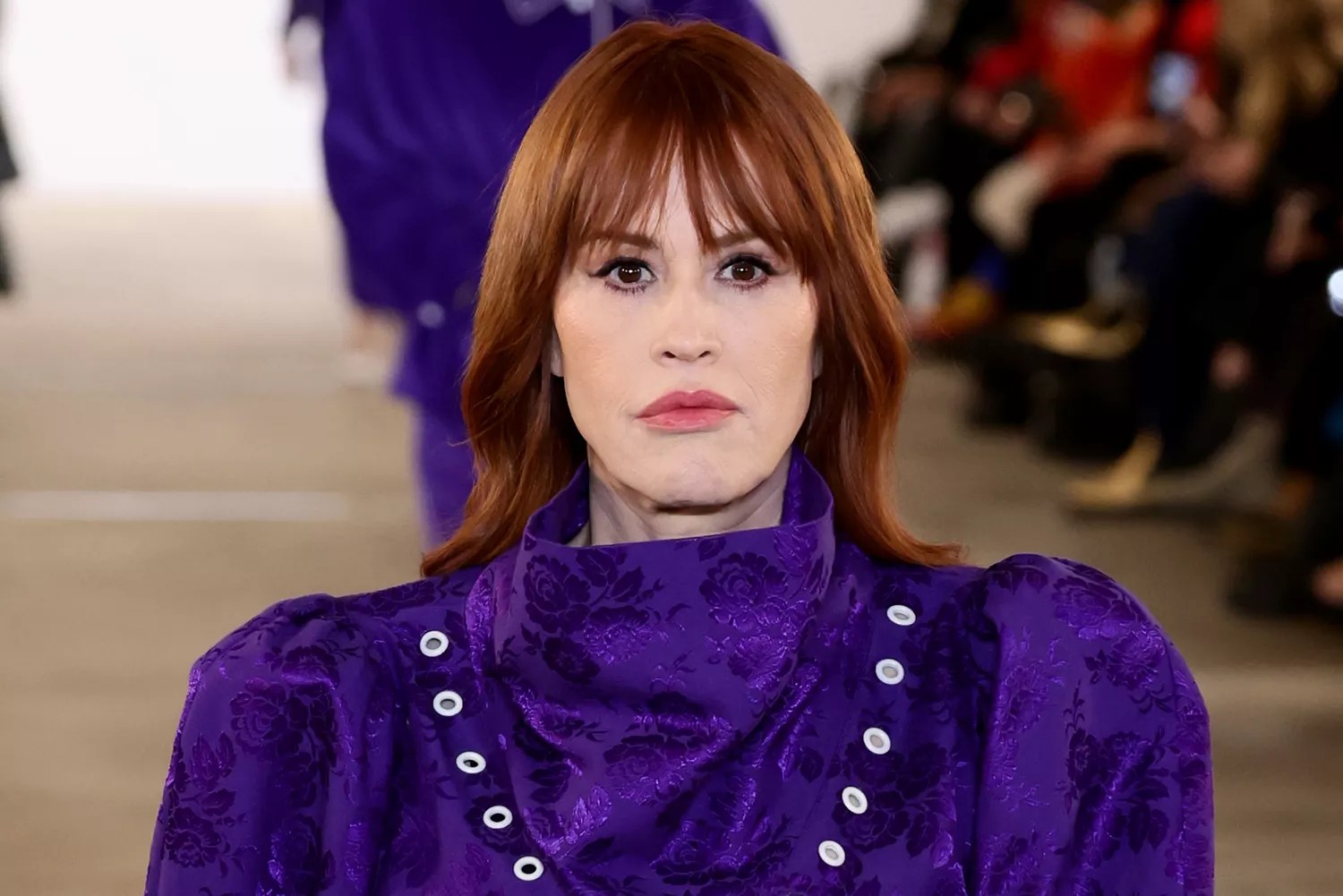 Molly Ringwald walks the runway at the Batsheva fashion show