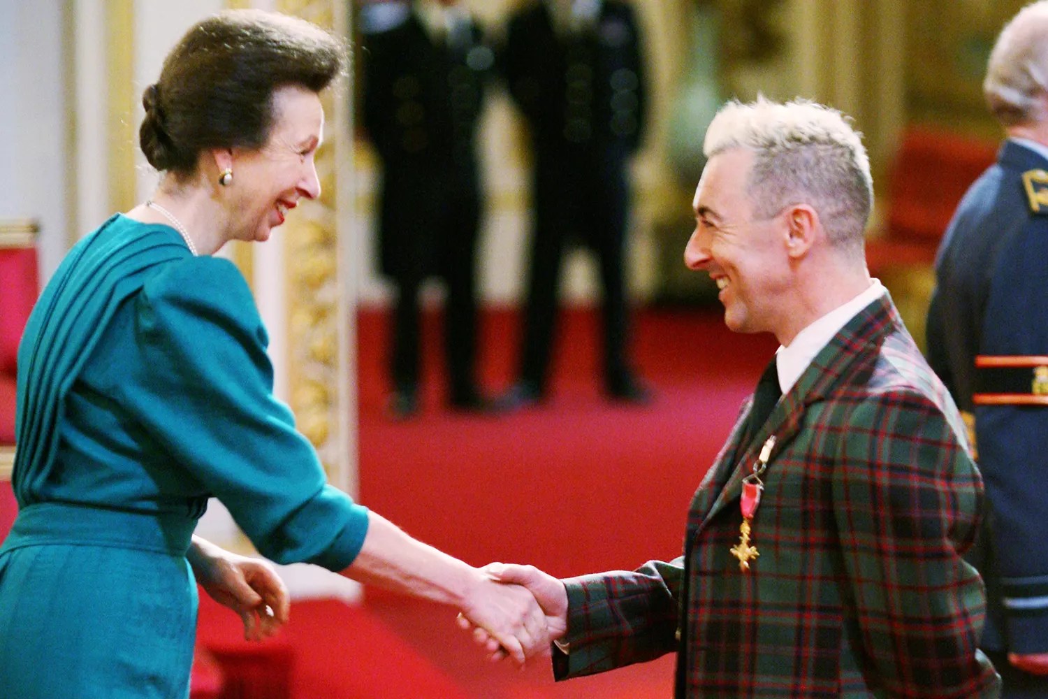 Alan Cumming is made an OBE by the Princess Royal for services to film, theatre, the arts and to activism for equal rights for the gay and lesbian community, inside Buckingham Palace in central London