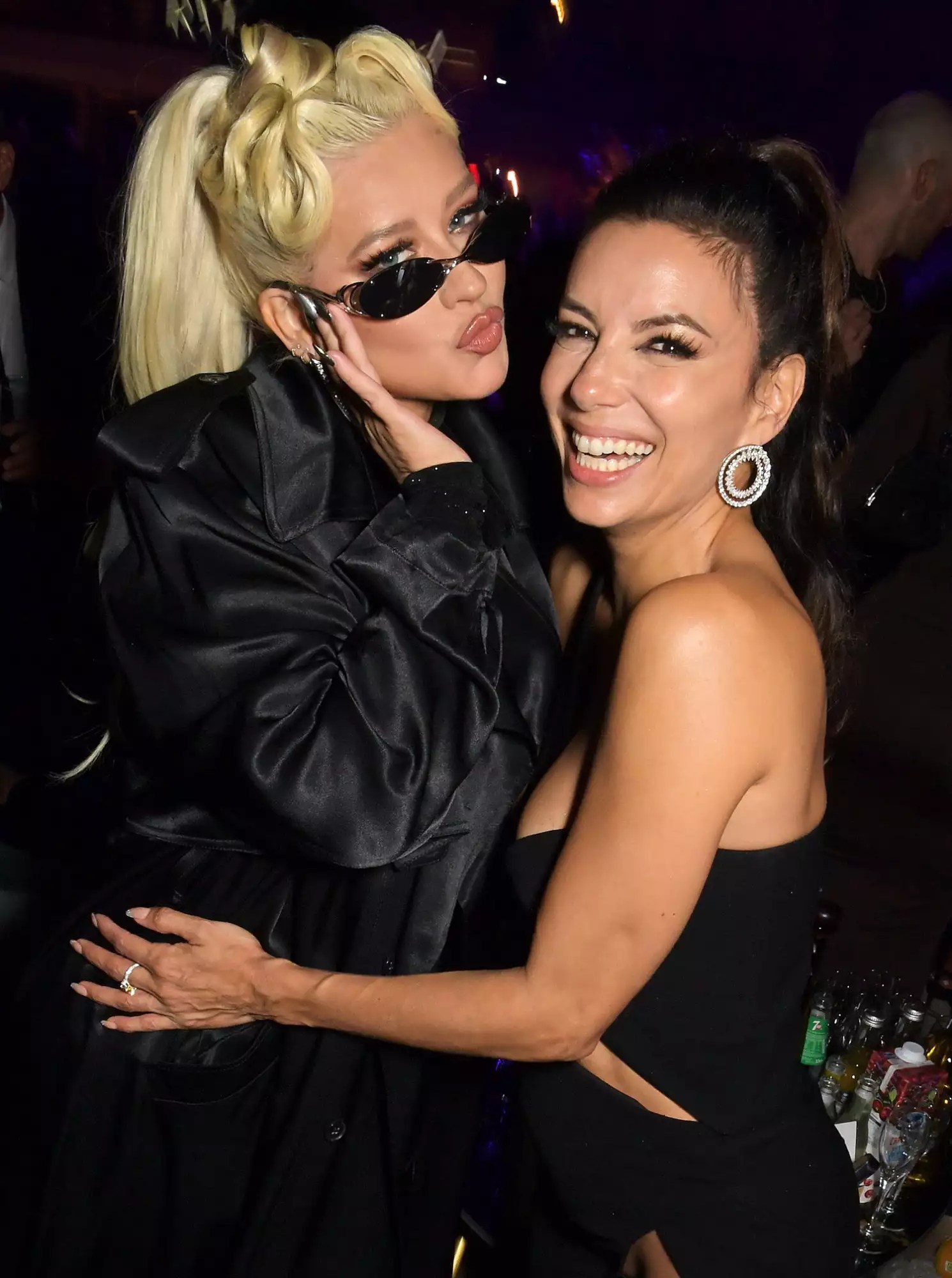 Christina Aguilera and Eva Longoria attend the amfAR Gala Cannes 2022 after party