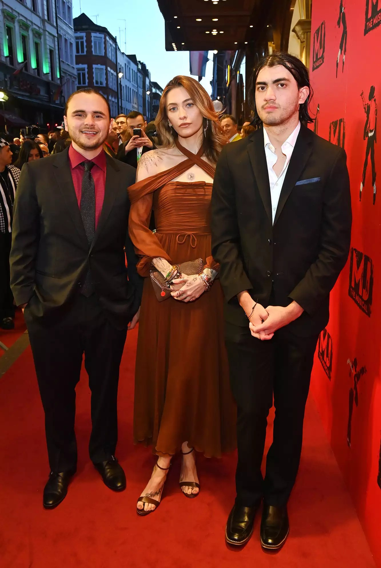Prince Jackson, Paris Jackson and Bigi Jackson aka Blanket Jackson attend the press night