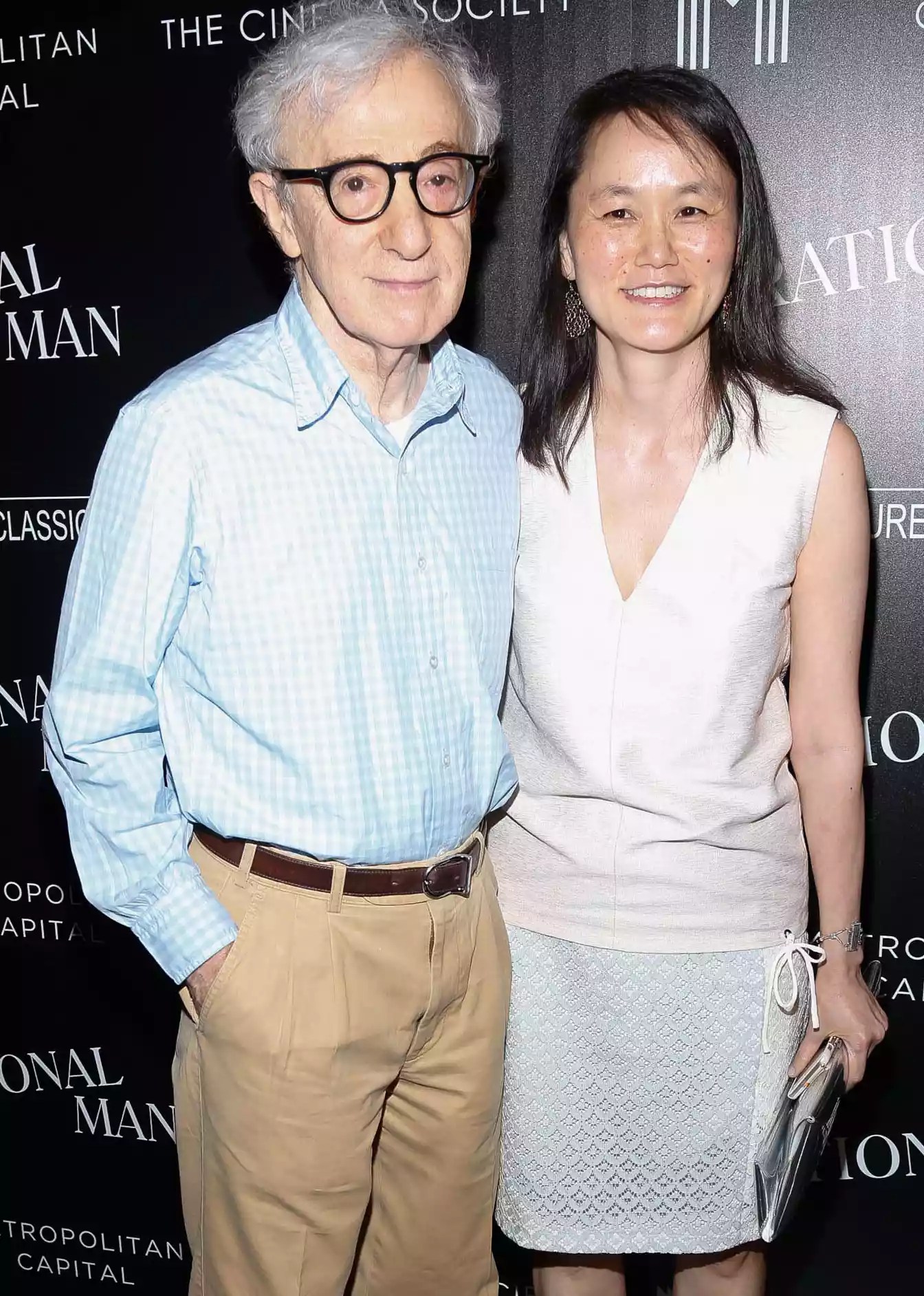NEW YORK, NY - JULY 15: Woody Allen (L) and Soon-Yi Previn attend Sony Pictures Classics &ldquo;Irrational Man&rdquo; premiere hosted by Fiji Water, Metropolitan Capital Bank and The Cinema Society on July 15, 2015 in New York City. (Photo by Rob Kim/FilmMagic)