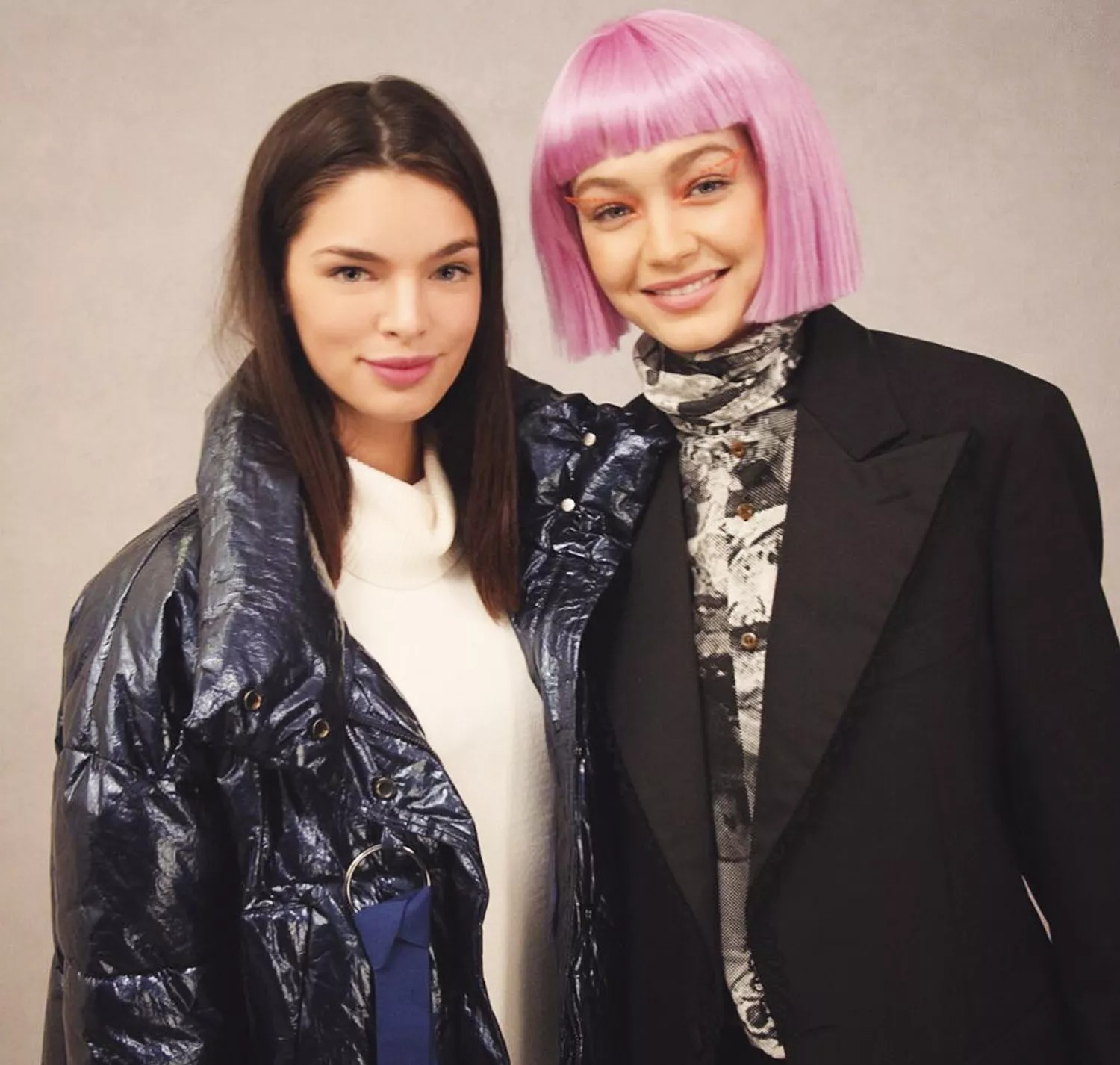 Nadia Ferreira and Gigi Hadid in 2018
