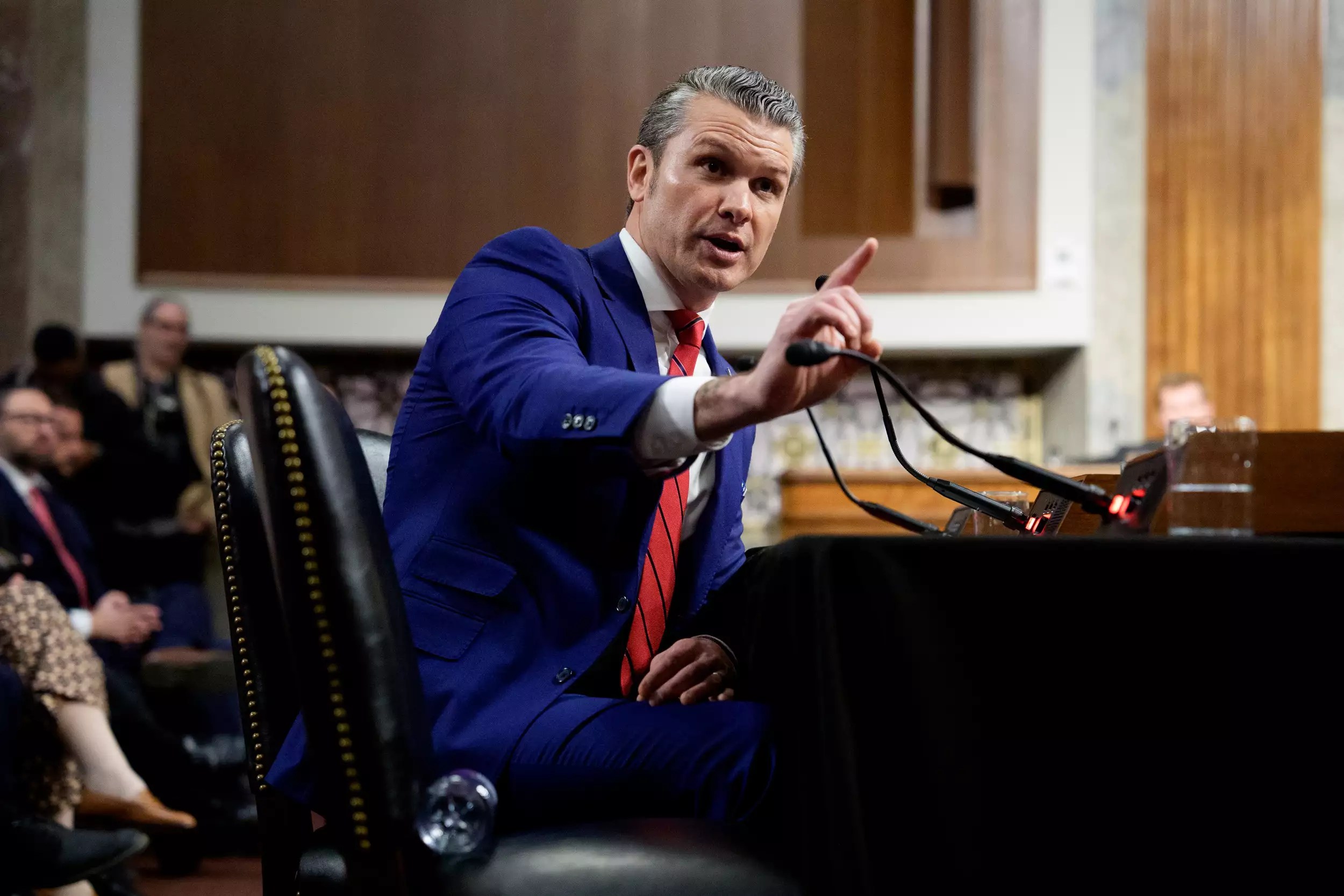 resident-elect Donald Trump&rsquo;s nominee for Secretary of Defense Pete Hegseth speaks during a Senate Armed Services confirmation hearing on Capitol Hill
