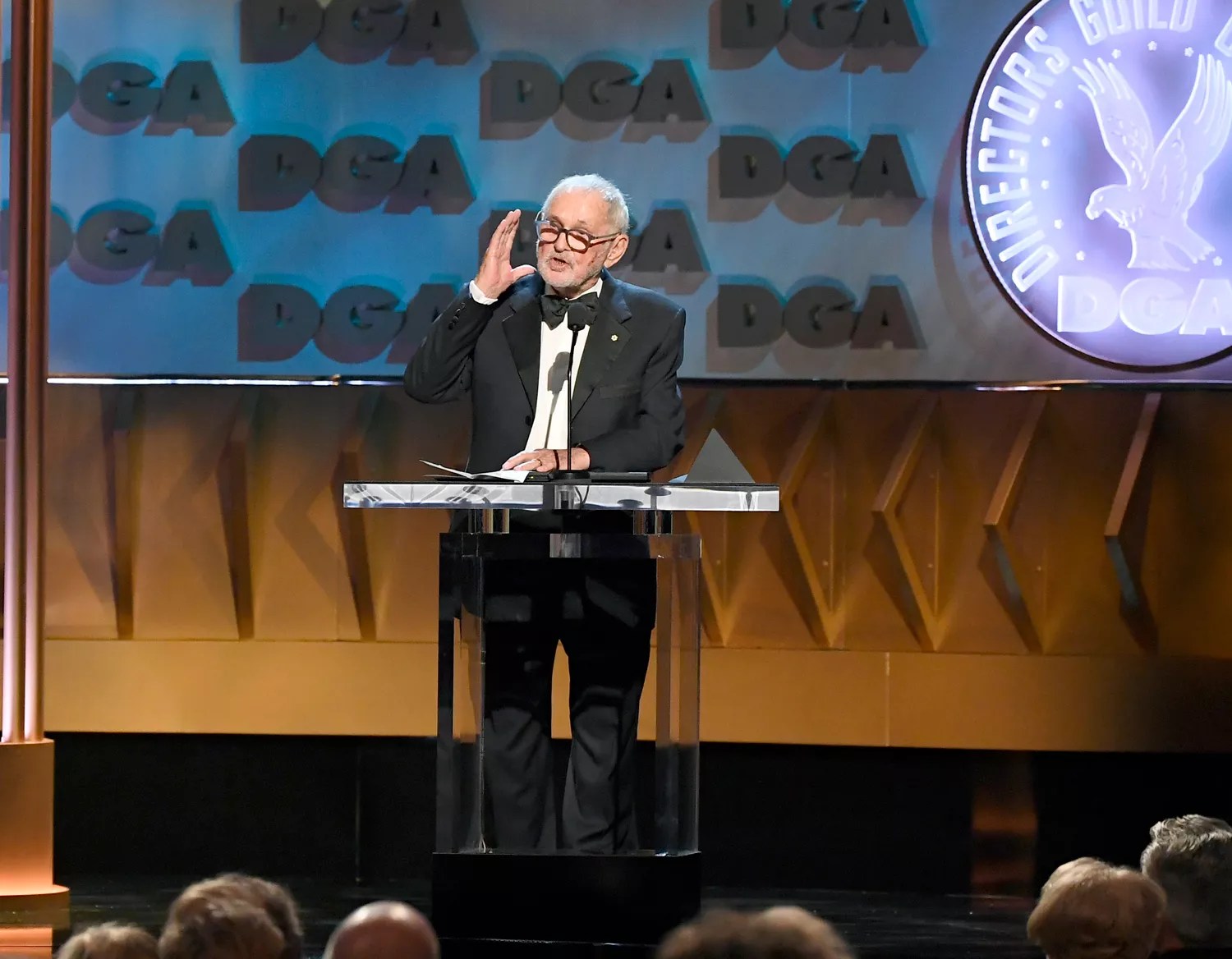 Norman Jewison speaks onstage during the 72nd Annual Directors Guild Of America Awards at The Ritz Carlton on January 25, 2020 in Los Angeles, California