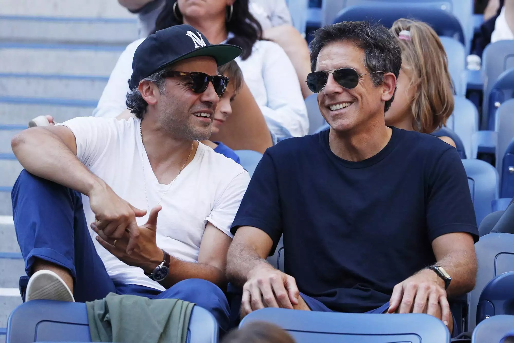 Oscar Isaac (L) and Ben Stiller