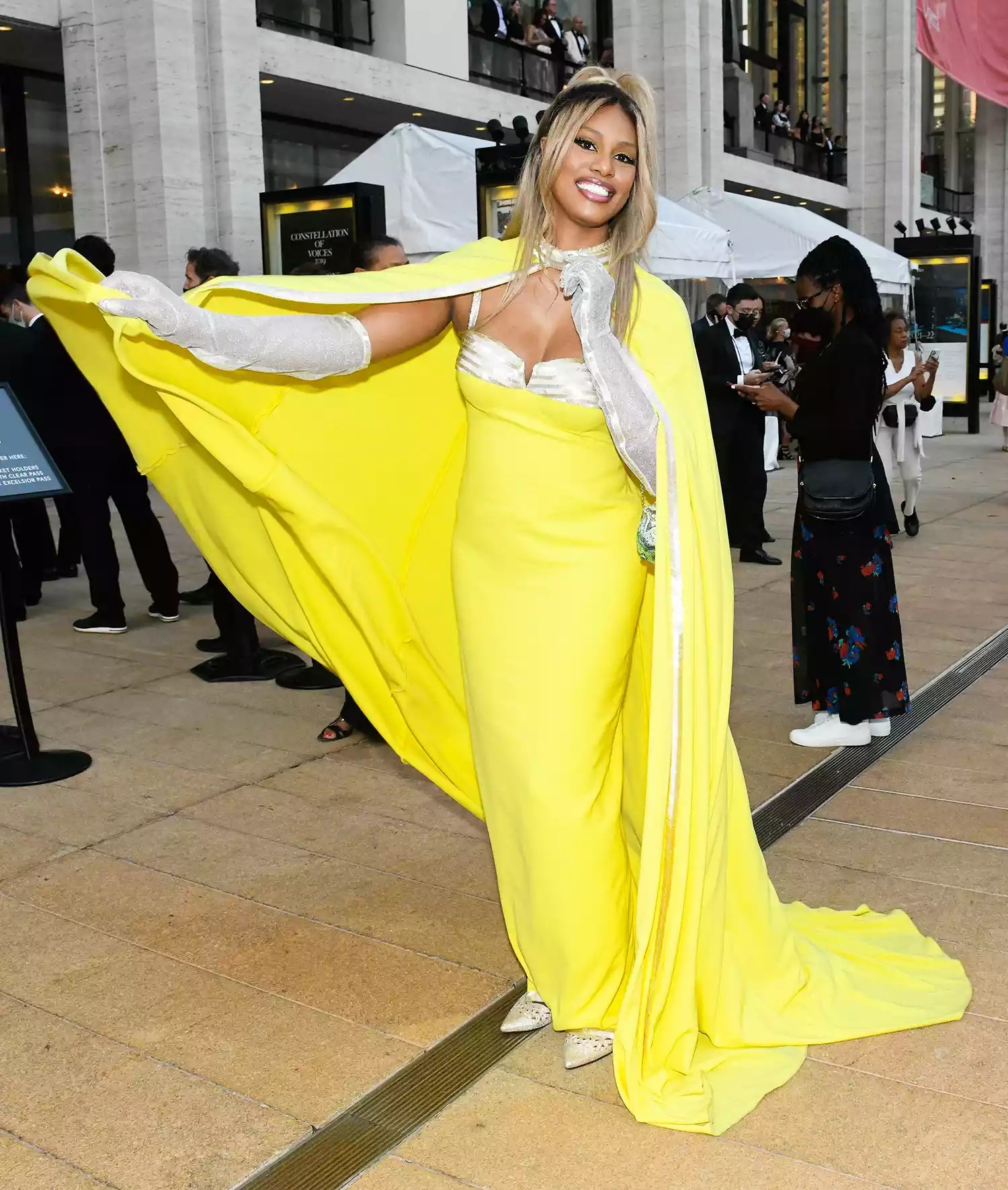 Laverne Cox attends the Metropolitan Opera Opening Night Premiere of Fire Shut Up In My Bones on September 27, 2021