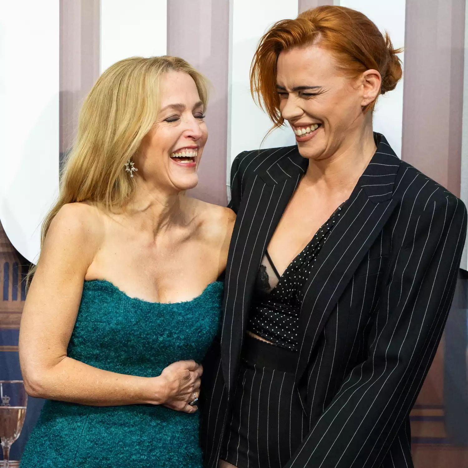 Gillian Anderson and Billie Piper attend the world premiere of &ldquo;Scoop&rdquo; at The Curzon Mayfair on March 27, 2024 in London, England.