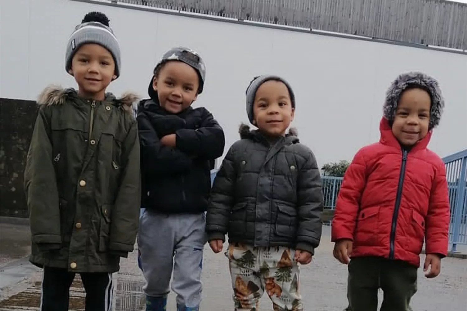 The children were two sets of twins, Bryson and Kyson aged four and Leyton and Logan, aged three