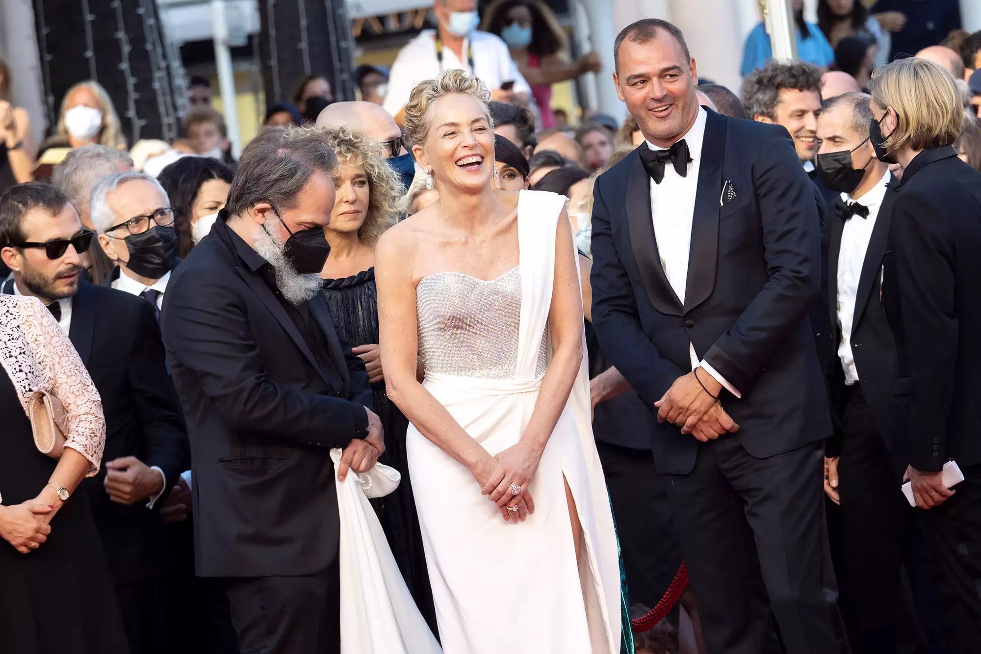 aron Stone and Milutin Gatsby attends the final screening of &ldquo;OSS 117: From Africa With Love&rdquo; and closing ceremony during the 74th annual Cannes Film Festival on July 17, 2021 in Cannes, France.