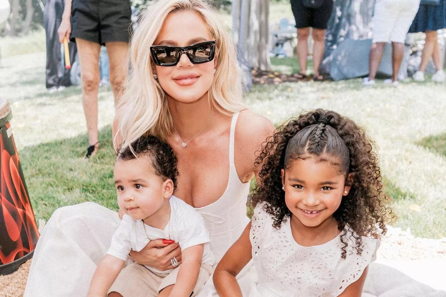 KhloÃ© Kardashian Poses for Family Photo with True and Tatum at Baby Boy&rsquo;s First Birthday